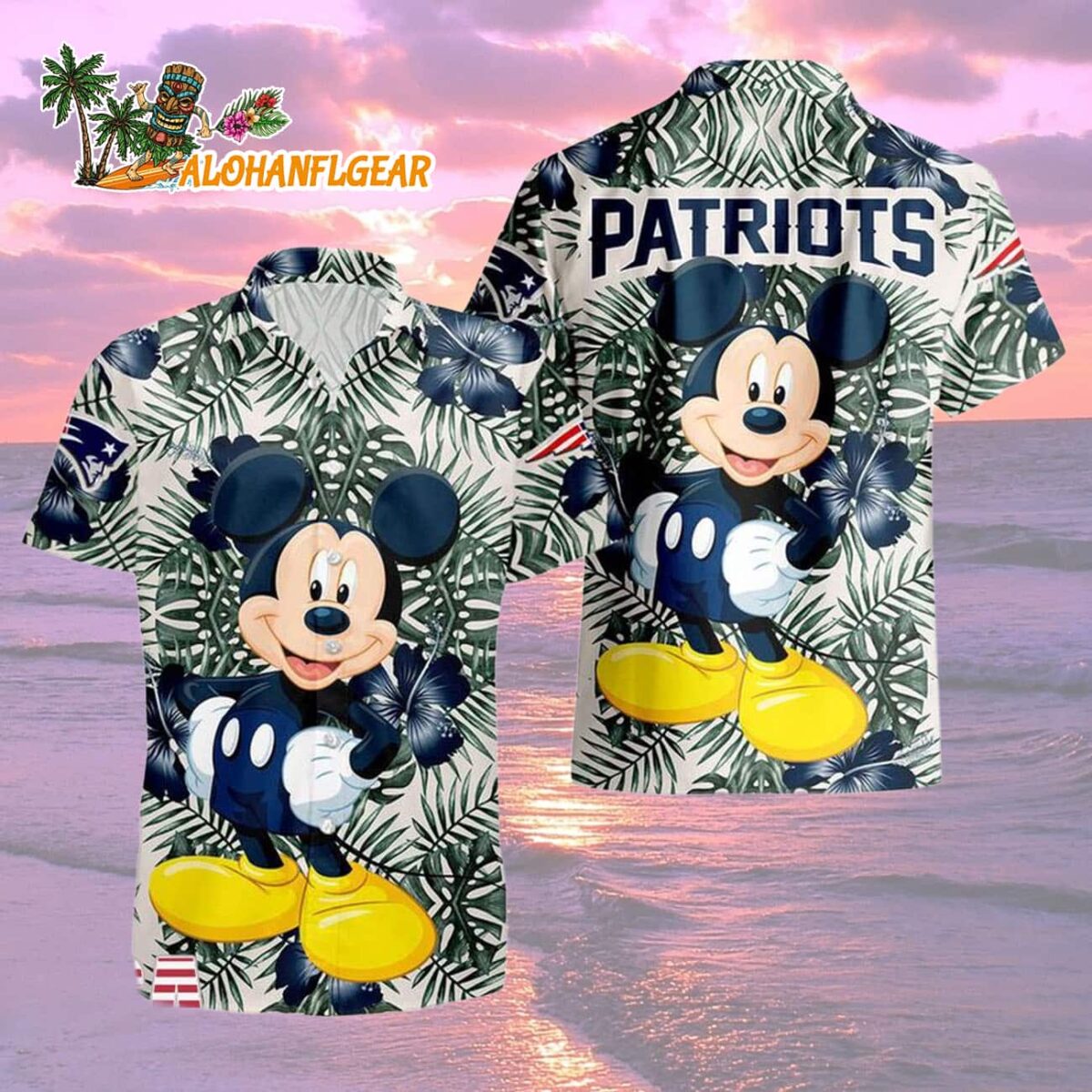 New England Patriots Mickey Disney Limited Edition Hawaiian Shirt New England Patriots Aloha Shirt 2