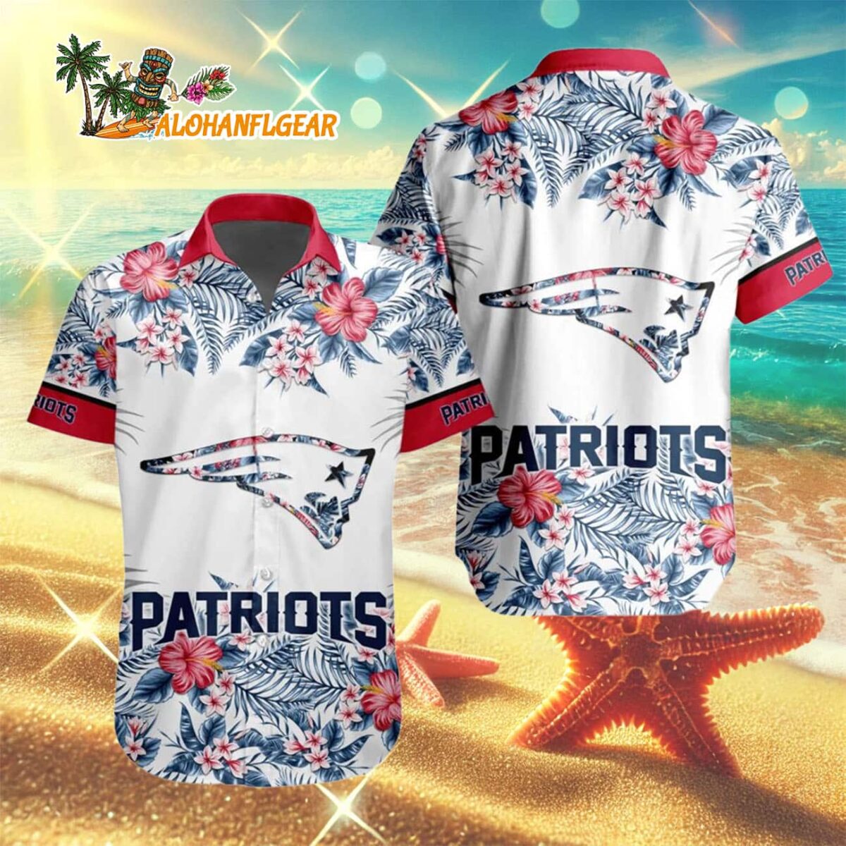 New England Patriots Special Floral Tropical Team Spirit Hawaiian Shirt New England Patriots Aloha Shirt 3