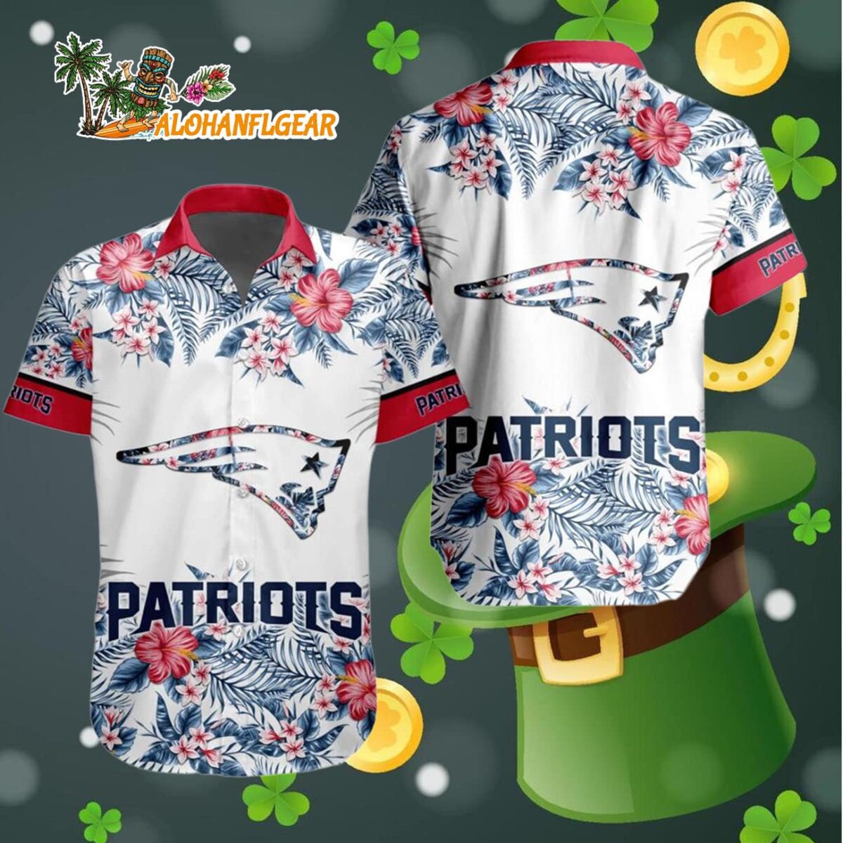 New England Patriots Special Floral Tropical Team Spirit Hawaiian Shirt New England Patriots Aloha Shirt 4