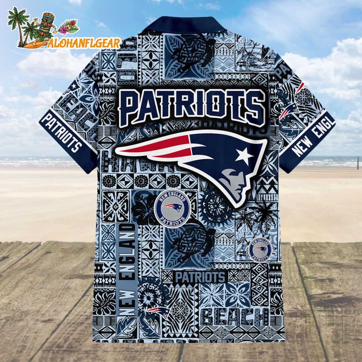 New England Patriots Tapa Patterns Hawaiian Shirt, NFL Aloha Shirt 1 New England Patriots Tapa Patterns Hawaiian Shirt NFL Aloha Shirt 2