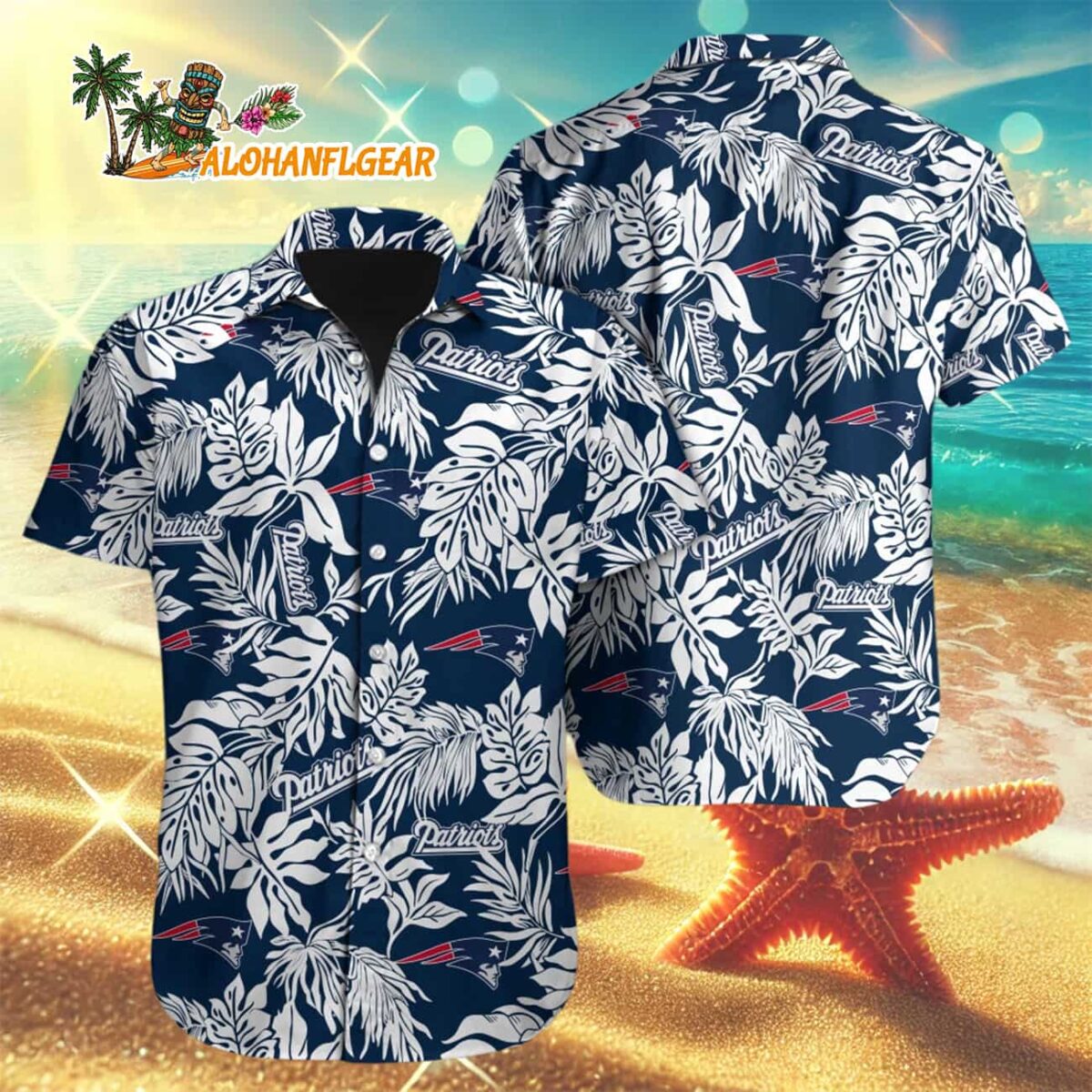 New England Patriots Tropical Leafs Designs Hawaiian Shirt New England Patriots Aloha Shirt 3