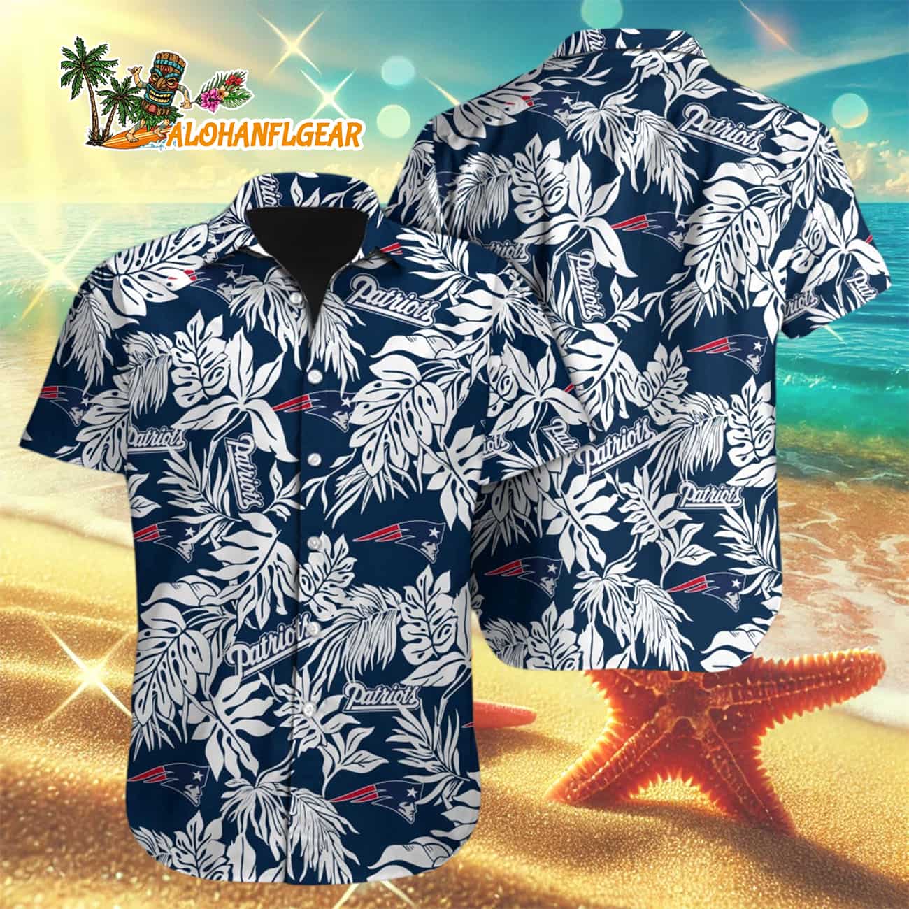 New England Patriots Tropical Leafs Designs Hawaiian Shirt, New England Patriots Aloha Shirt New England Patriots Tropical Leafs Designs Hawaiian Shirt, New England Patriots Aloha Shirt