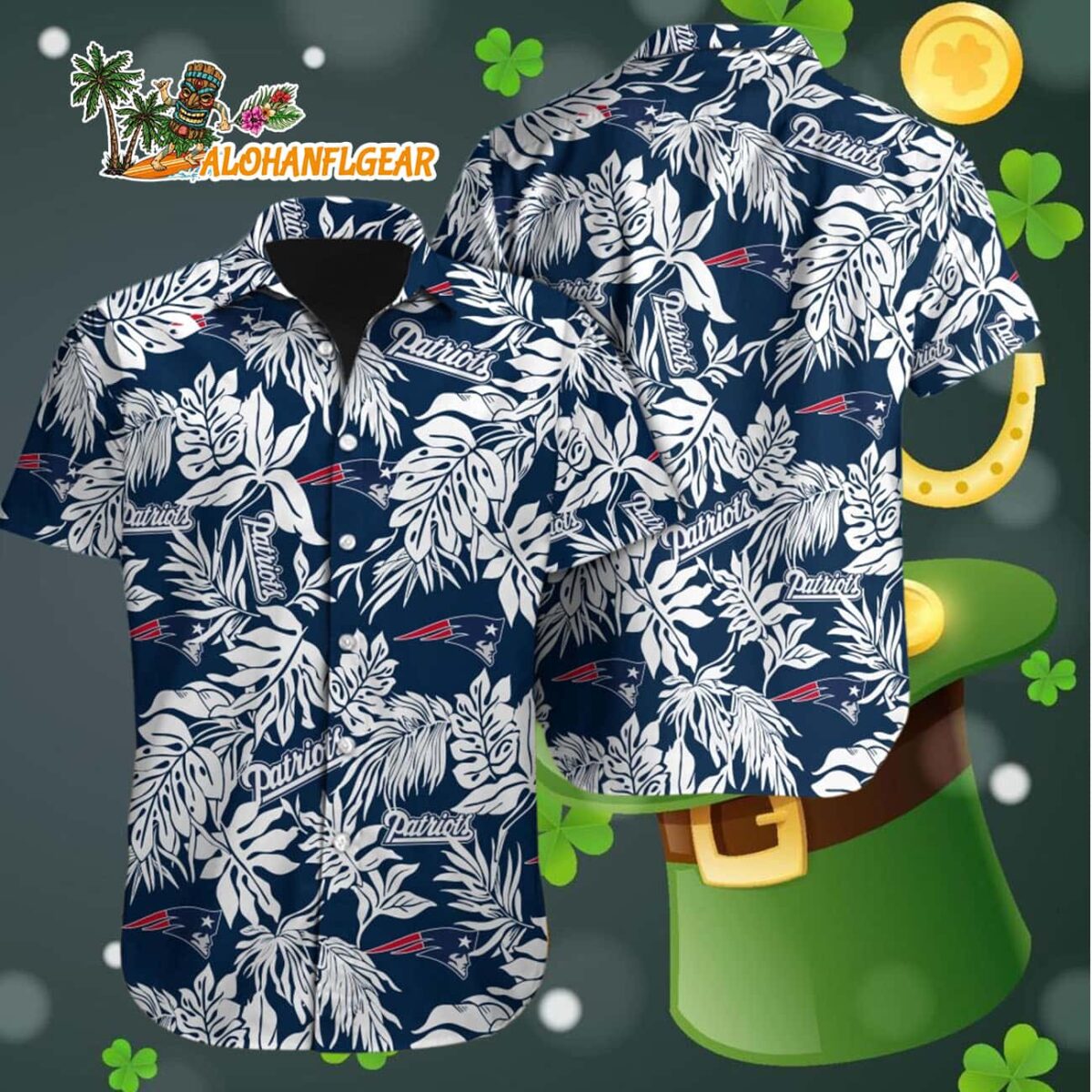 New England Patriots Tropical Leafs Designs Hawaiian Shirt New England Patriots Aloha Shirt 4
