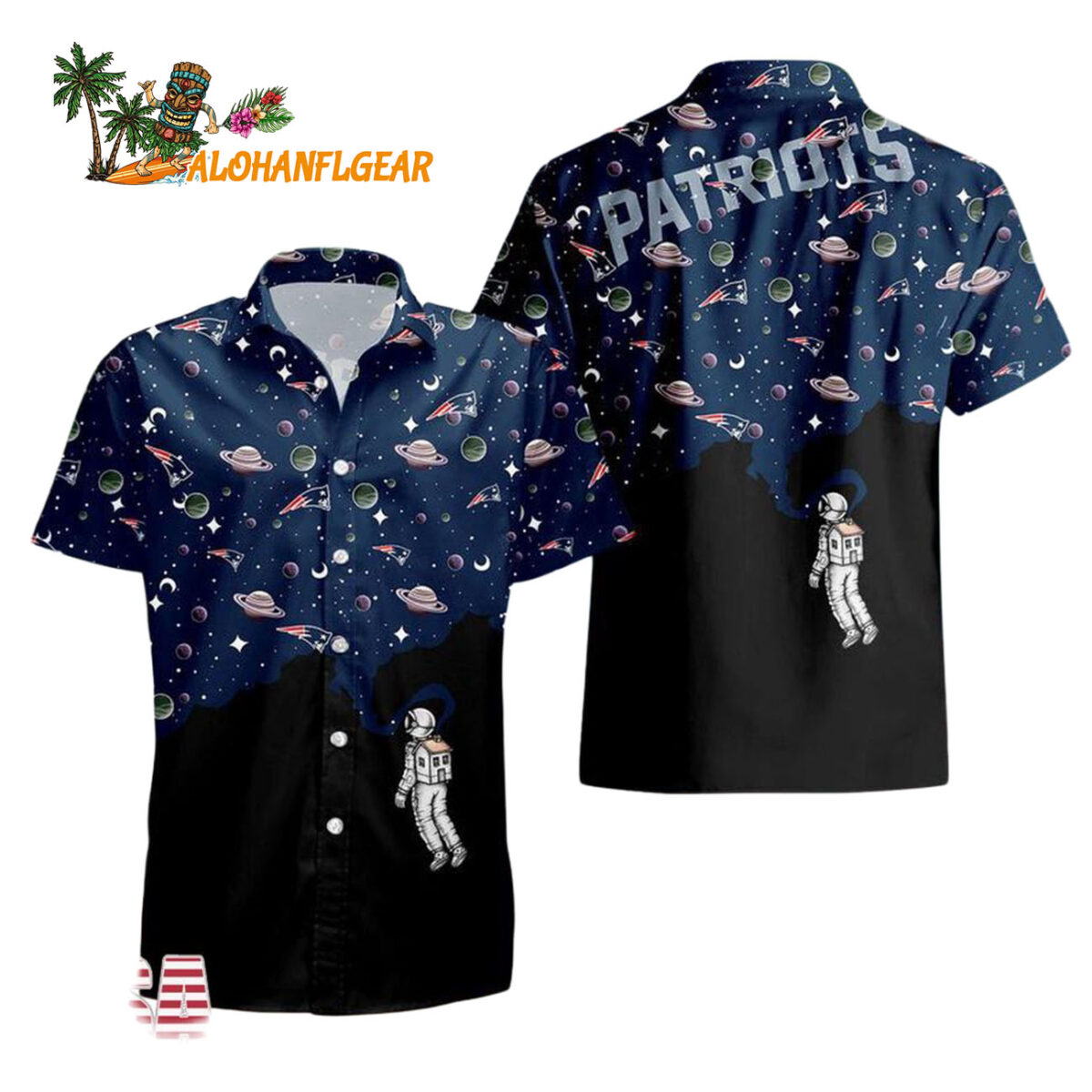 New England Patriots Universal Astronaut Pattern Hawaiian Shirt New England Patriots Aloha Shirt 1