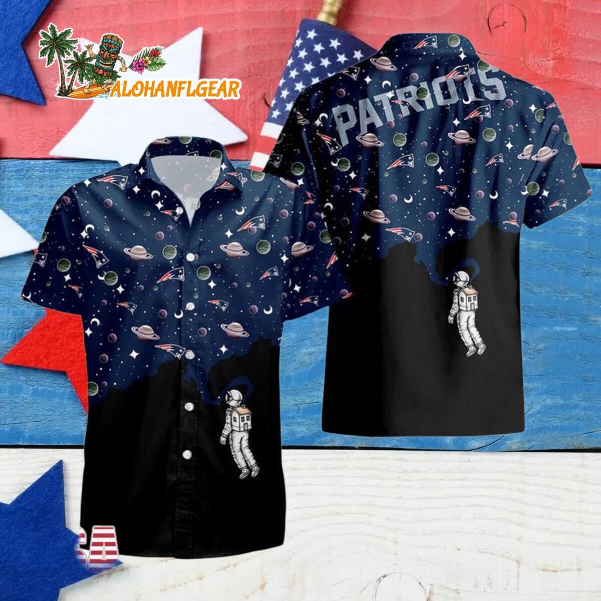New England Patriots Universal Astronaut Pattern Hawaiian Shirt New England Patriots Aloha Shirt 4