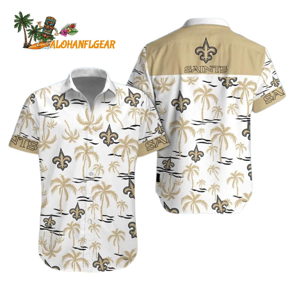New Orleans Saints Coconut Logo Beach Hawaiian Shirt NFL Aloha Shirt 1