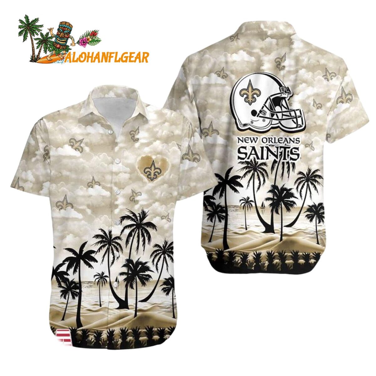 New Orleans Saints Coconut Palms Limited Edition Hawaiian Shirt New Orleans Saints Aloha Shirt 1