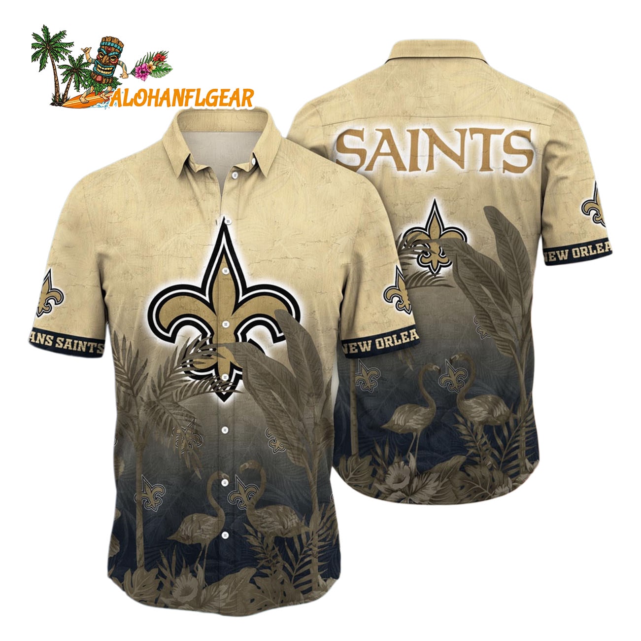 New Orleans Saints Flamingo And Flower Funny Hawaiian Shirt, New Orleans Saints Aloha Shirt New Orleans Saints Flamingo And Flower Funny Hawaiian Shirt, New Orleans Saints Aloha Shirt