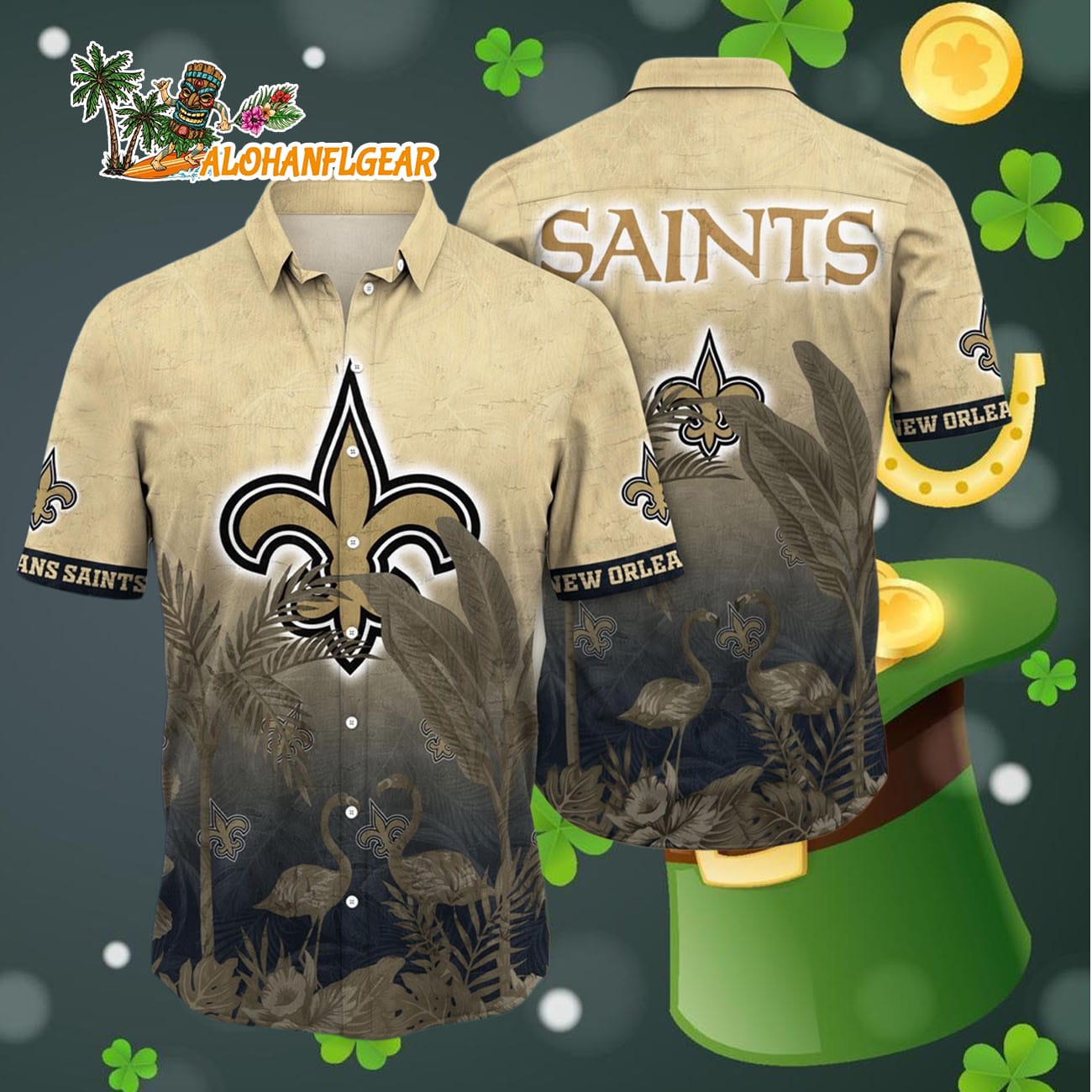 New Orleans Saints Flamingo And Flower Funny Hawaiian Shirt, New Orleans Saints Aloha Shirt New Orleans Saints Flamingo And Flower Funny Hawaiian Shirt, New Orleans Saints Aloha Shirt