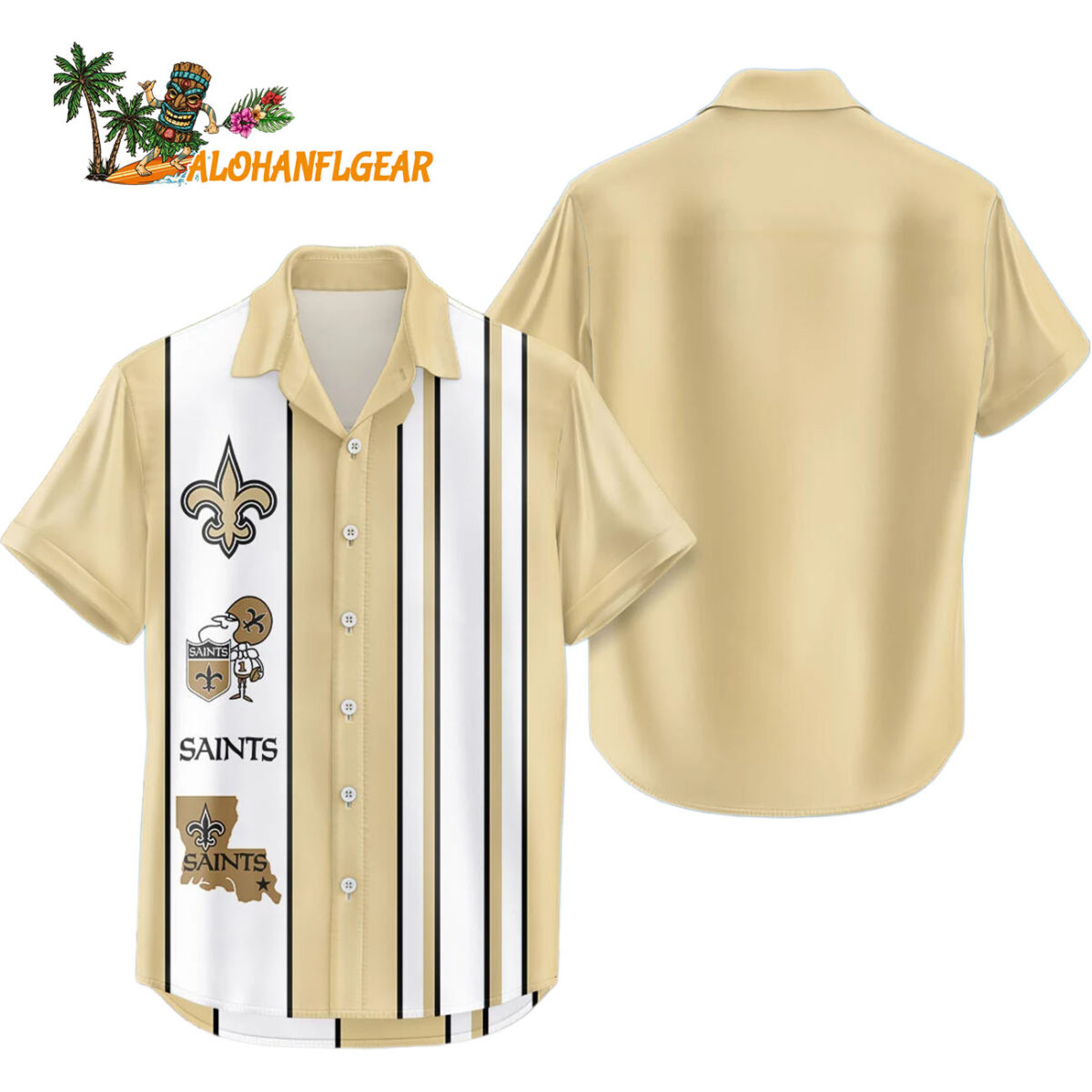 New Orleans Saints Hawaiian Shirt Classic Color Contrast 1