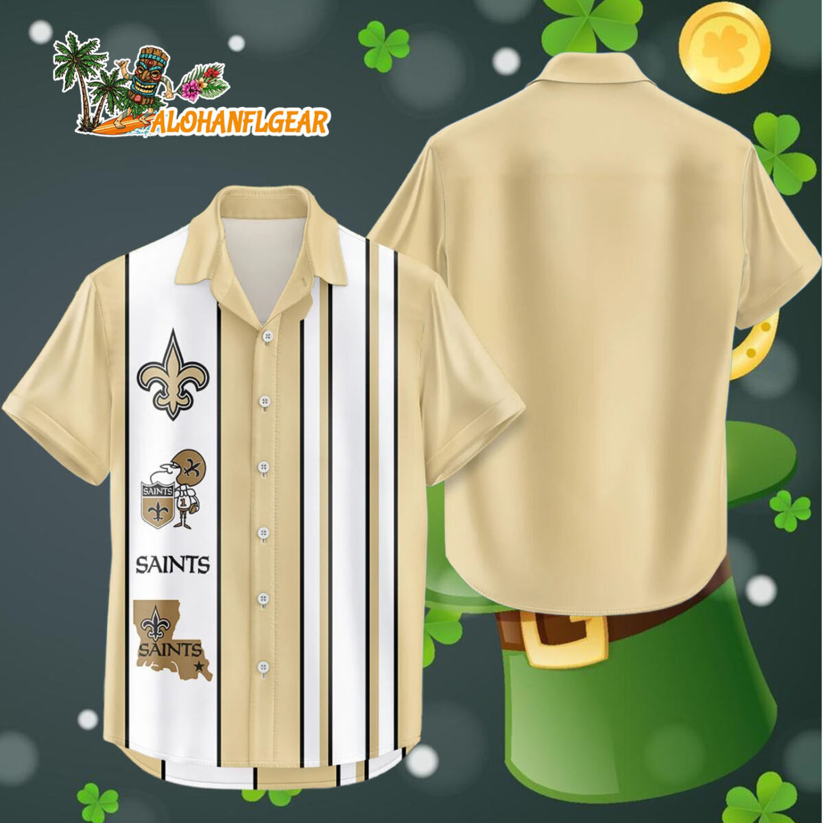 New Orleans Saints Hawaiian Shirt Classic Color Contrast 4
