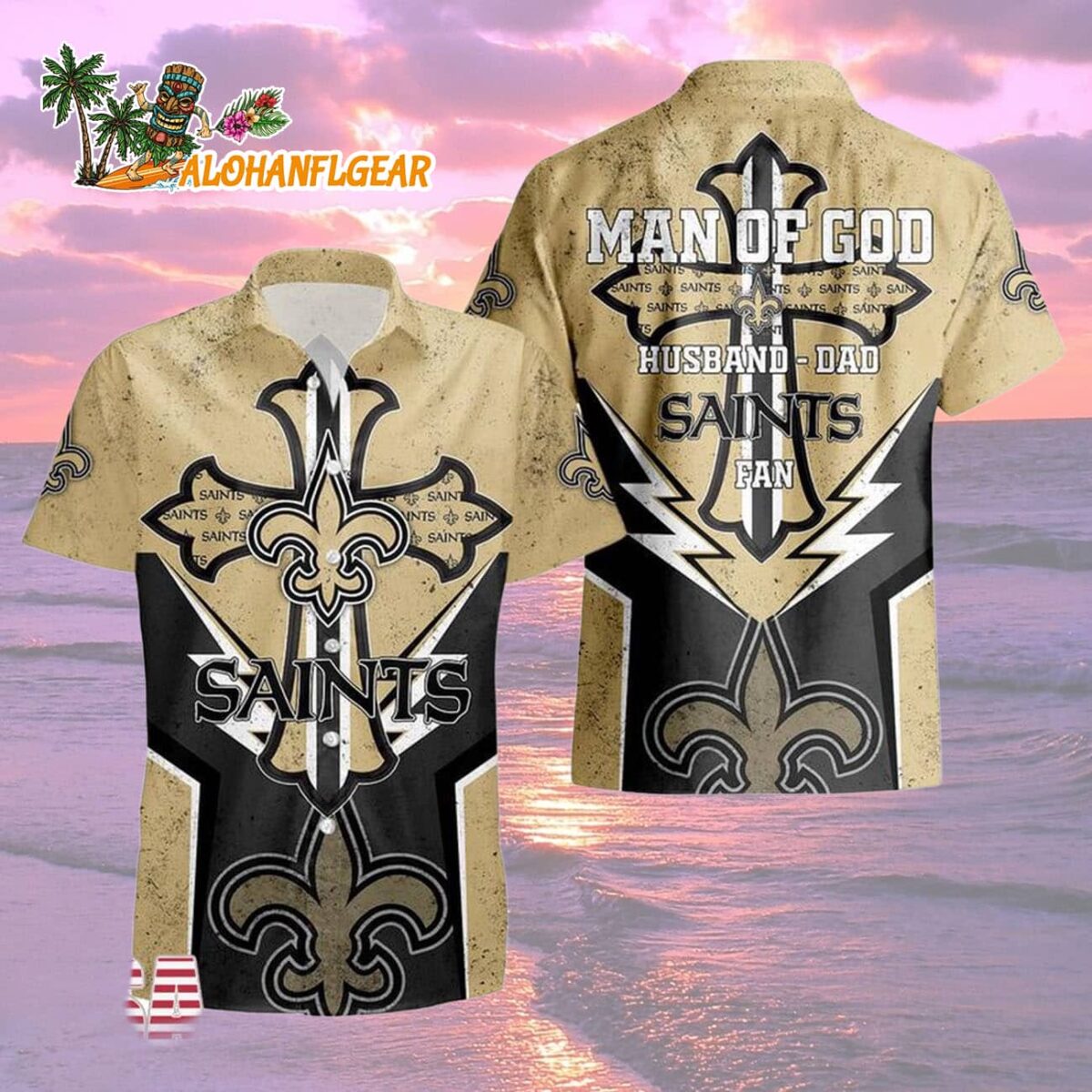 New Orleans Saints Man Of God Gift For Fathers Day Hawaiian Shirt, New Orleans Saints Aloha Shirt 1 New Orleans Saints Man Of God Gift For Fathers Day Hawaiian Shirt New Orleans Saints Aloha Shirt 2