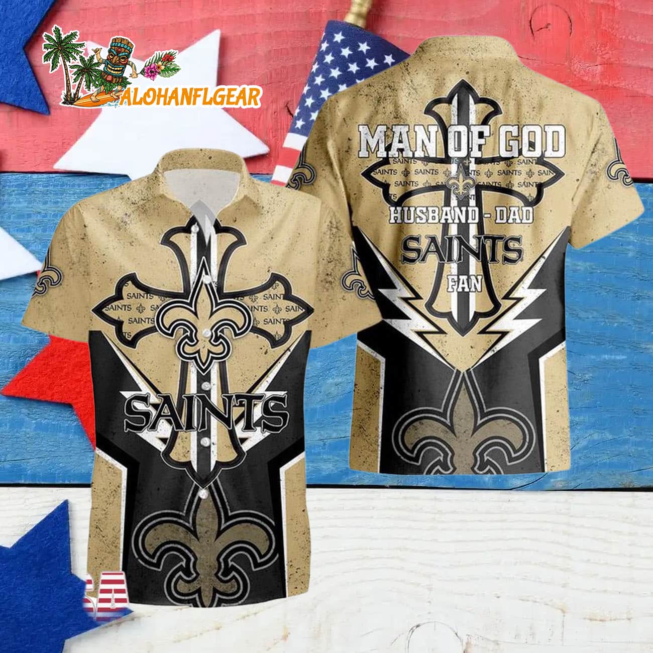 New Orleans Saints Man Of God Gift For Fathers Day Hawaiian Shirt, New Orleans Saints Aloha Shirt New Orleans Saints Man Of God Gift For Fathers Day Hawaiian Shirt, New Orleans Saints Aloha Shirt