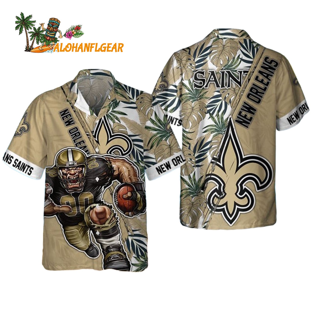 New Orleans Saints Mascot Summer Hawaiian Shirt, New Orleans Saints Aloha Shirt New Orleans Saints Mascot Summer Hawaiian Shirt, New Orleans Saints Aloha Shirt