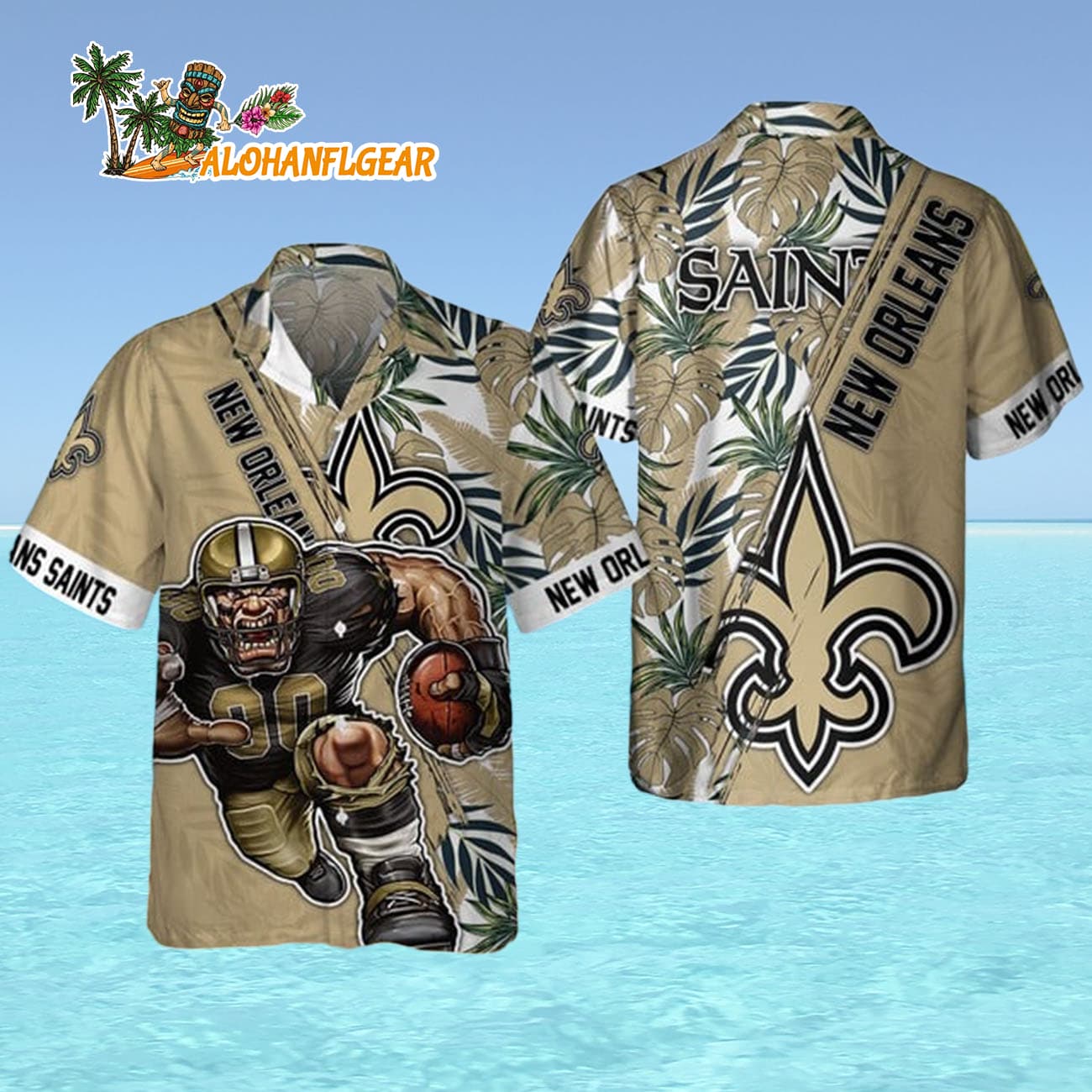 New Orleans Saints Mascot Summer Hawaiian Shirt, New Orleans Saints Aloha Shirt New Orleans Saints Mascot Summer Hawaiian Shirt, New Orleans Saints Aloha Shirt