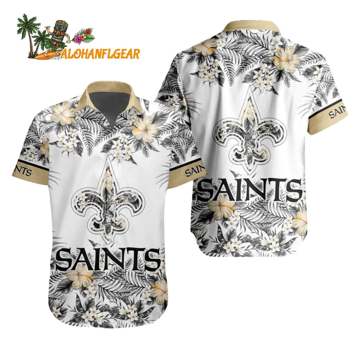 New Orleans Saints Special Floral Tropical Team Spirit Hawaiian Shirt New Orleans Saints Aloha Shirt 1