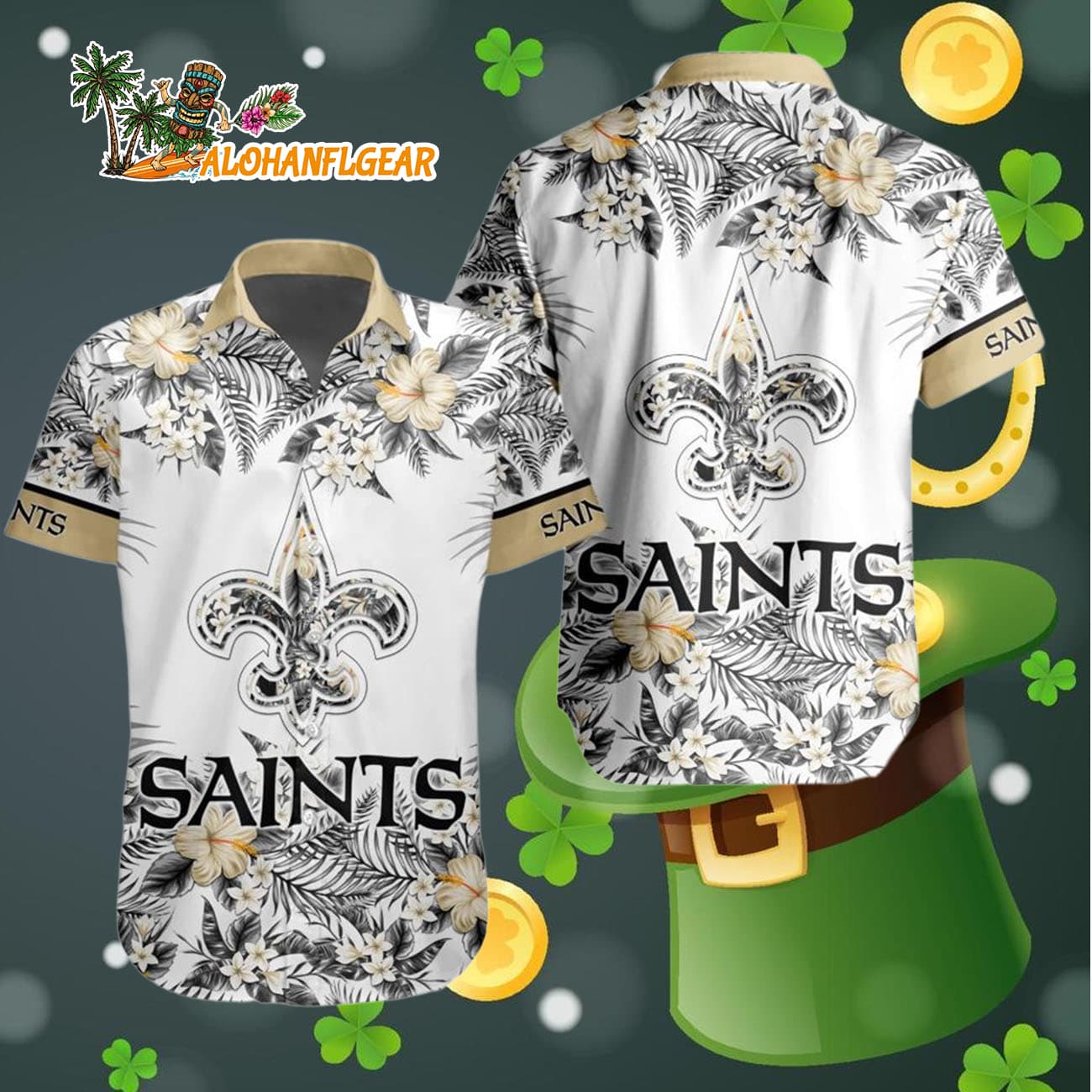 New Orleans Saints Special Floral Tropical Team Spirit Hawaiian Shirt, New Orleans Saints Aloha Shirt New Orleans Saints Special Floral Tropical Team Spirit Hawaiian Shirt, New Orleans Saints Aloha Shirt