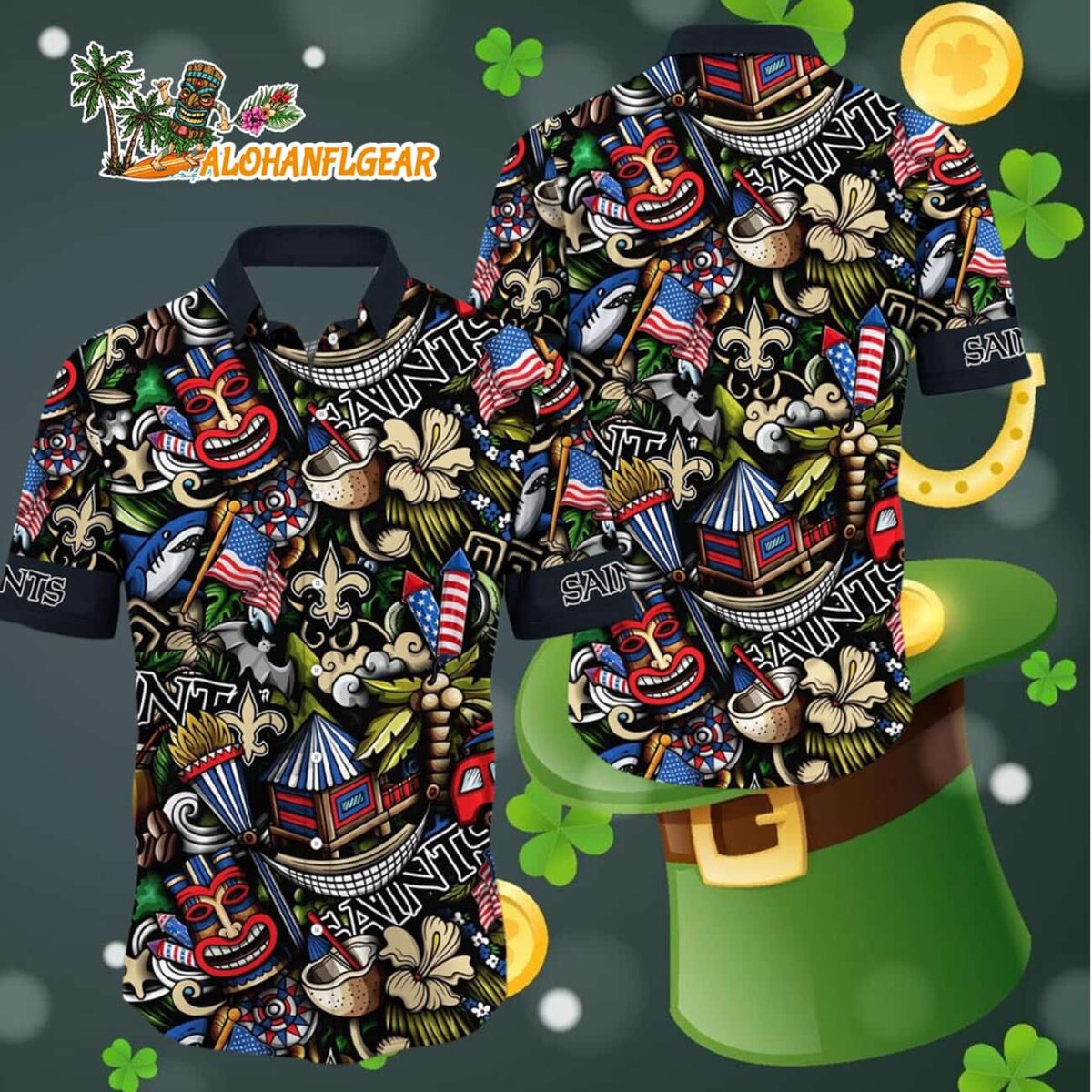 New Orleans Saints Tiki Me Off Hawaiian Shirt New Orleans Saints Aloha Shirt 4