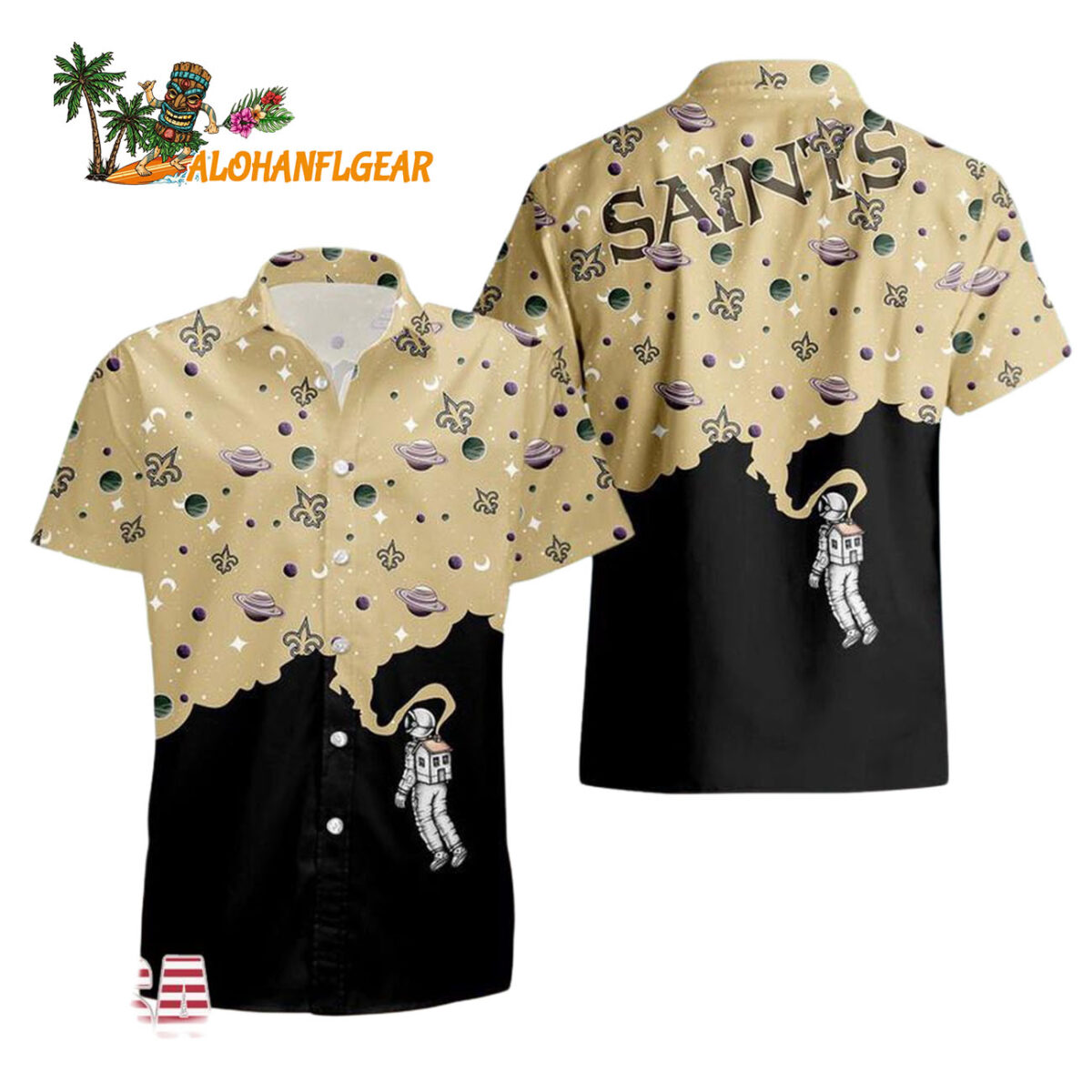 New Orleans Saints Universal Astronaut Pattern Hawaiian Shirt New Orleans Saints Aloha Shirt 1