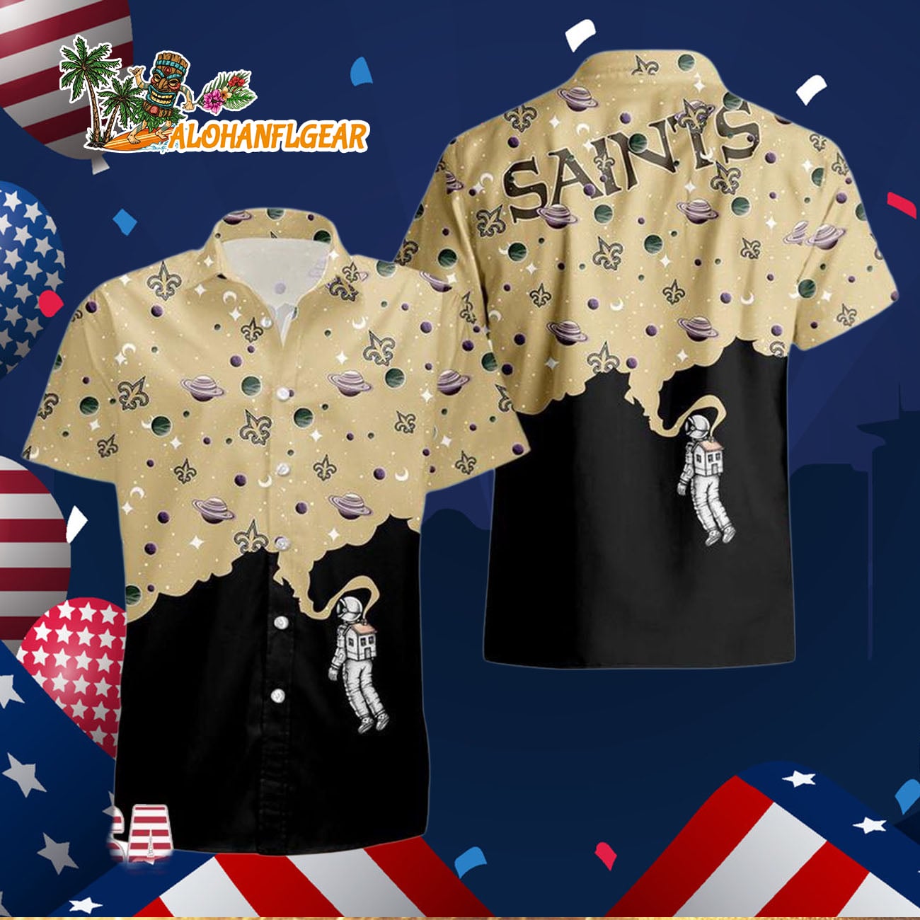 New Orleans Saints Universal Astronaut Pattern Hawaiian Shirt, New Orleans Saints Aloha Shirt New Orleans Saints Universal Astronaut Pattern Hawaiian Shirt, New Orleans Saints Aloha Shirt