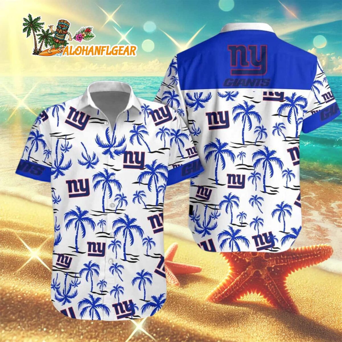 New York Giants Coconut Logo Beach Hawaiian Shirt NFL Aloha Shirt 3