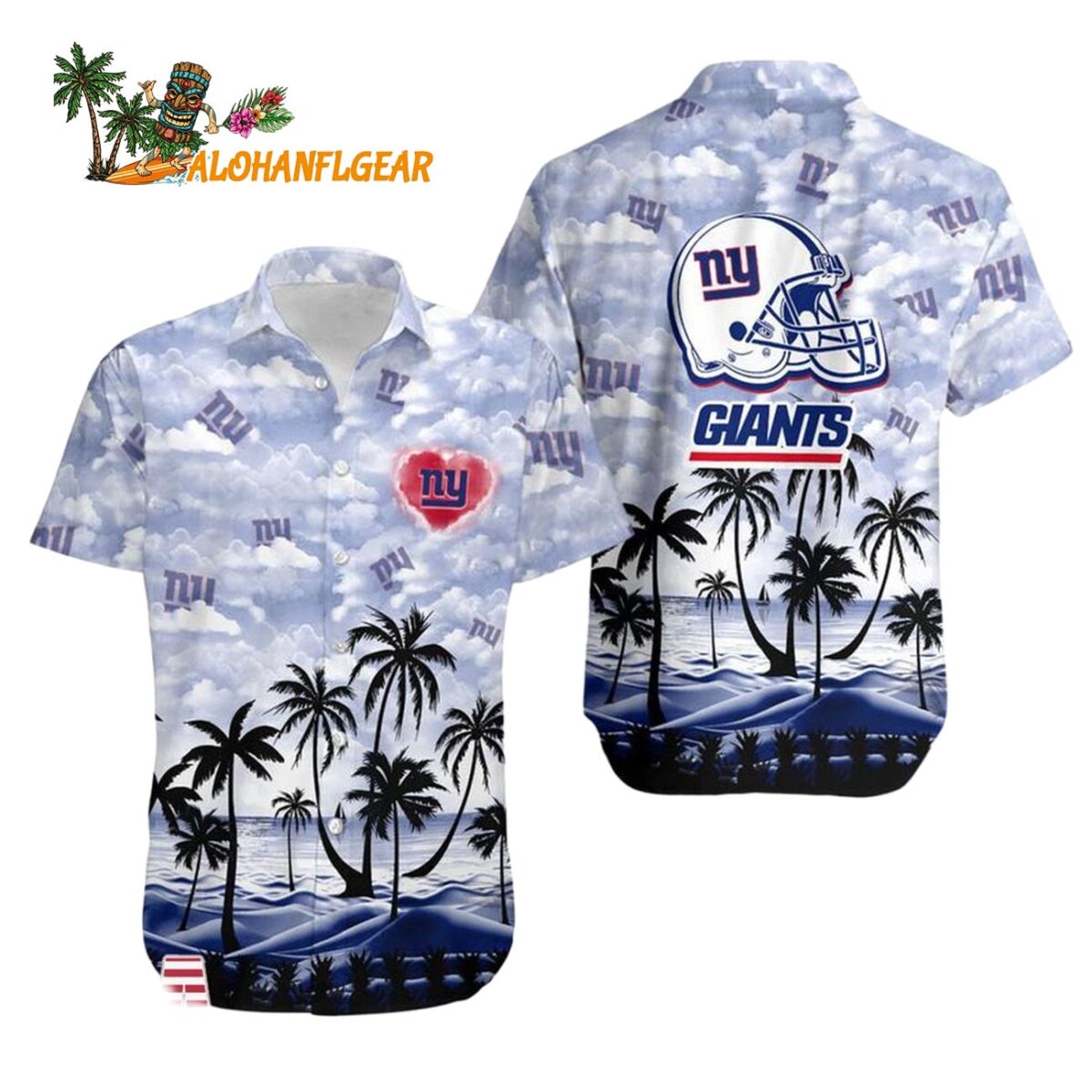 New York Giants Coconut Palms Limited Edition Hawaiian Shirt New York Giants Aloha Shirt 1