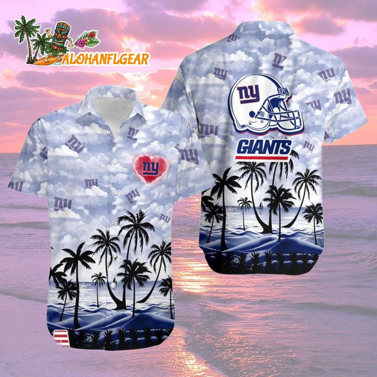 New York Giants Coconut Palms Limited Edition Hawaiian Shirt New York Giants Aloha Shirt 2