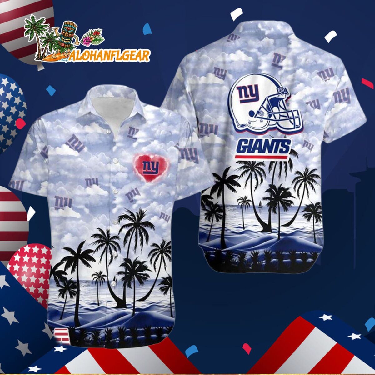 New York Giants Coconut Palms Limited Edition Hawaiian Shirt New York Giants Aloha Shirt 3