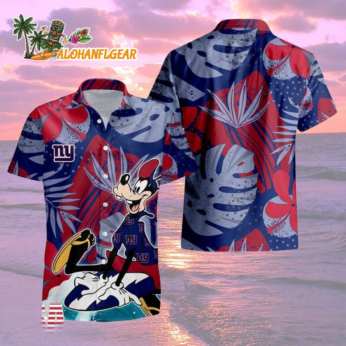 New York Giants Goofy Disney Limited Edition Hawaiian Shirt New York Giants Aloha Shirt 2
