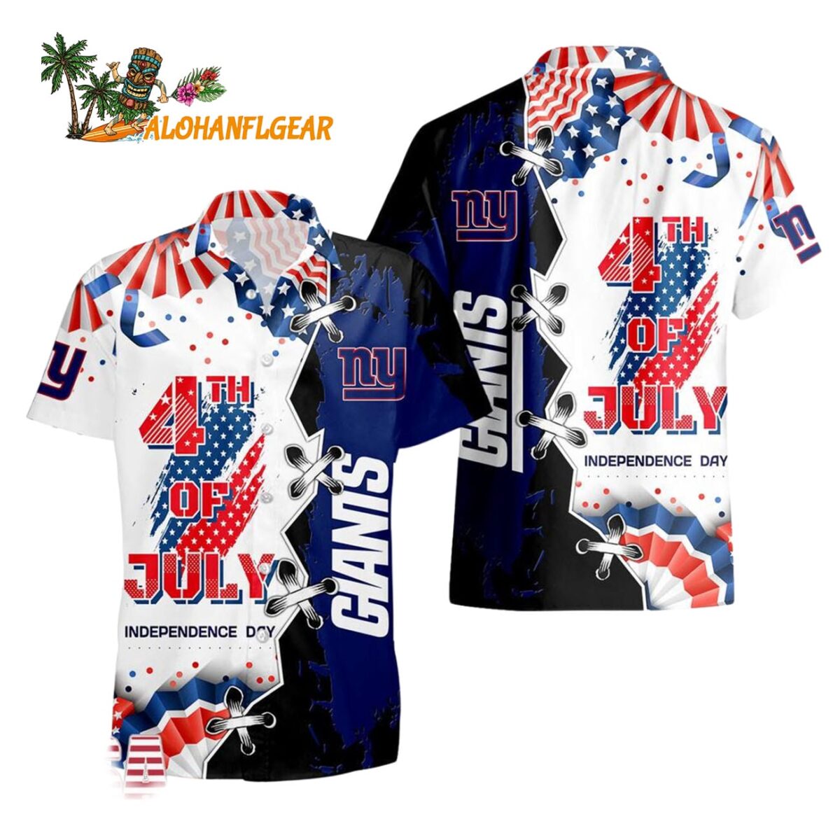 New York Giants Happy Independence Day Resurgence Hawaiian Shirt NFL Aloha Shirt 1