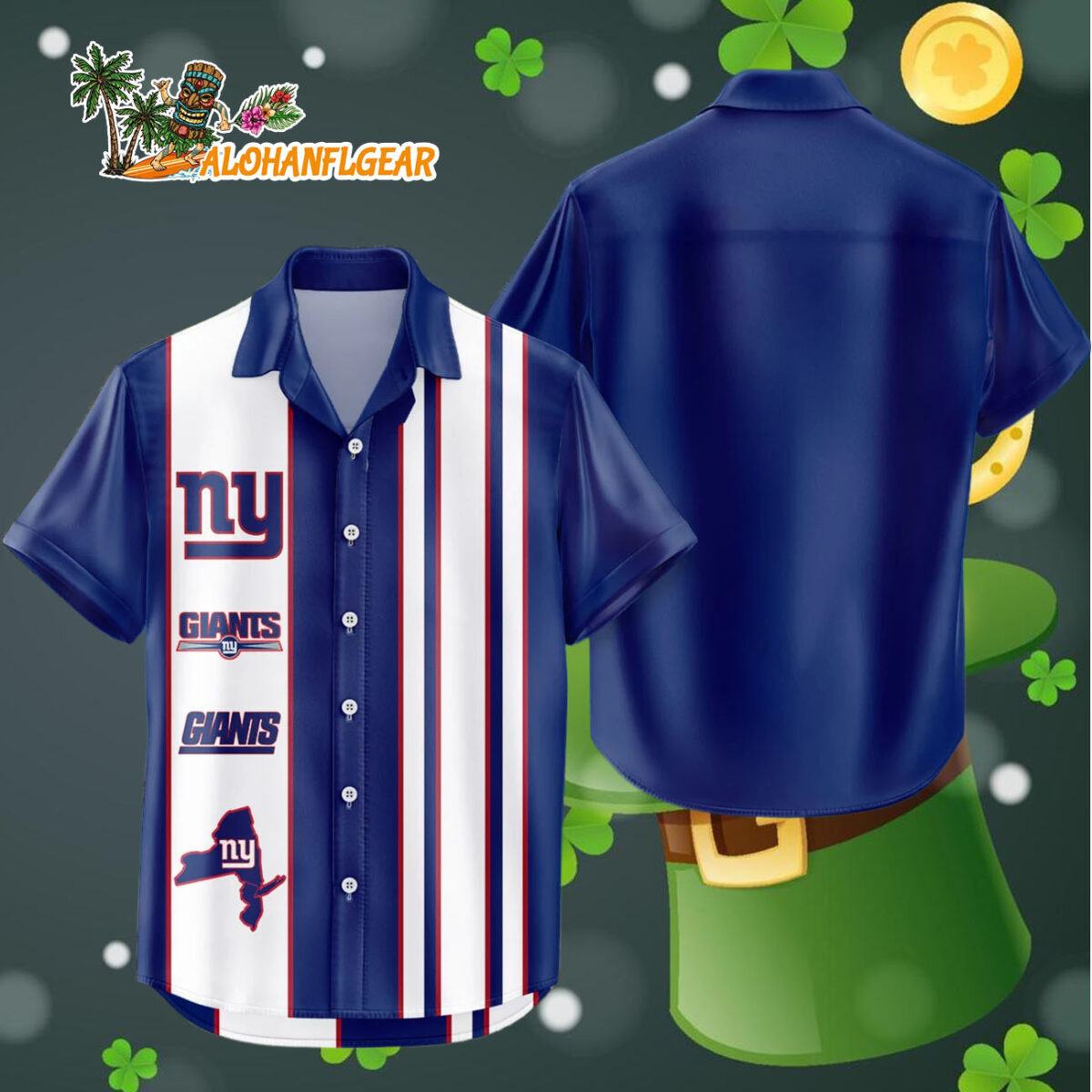 New York Giants Hawaiian Shirt Classic Color Contrast 4 New York Giants Hawaiian Shirt Classic Color Contrast 4