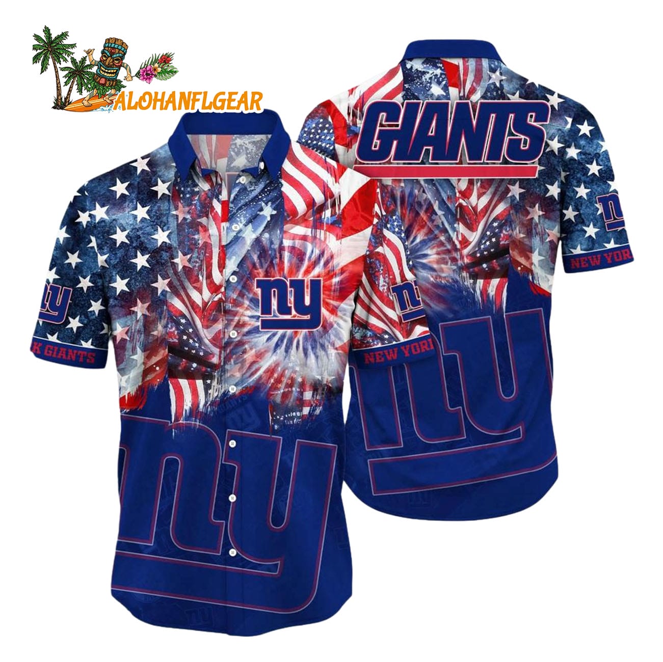 New York Giants Independence Day Hawaiian Shirt, NFL Aloha Shirt New York Giants Independence Day Hawaiian Shirt, NFL Aloha Shirt