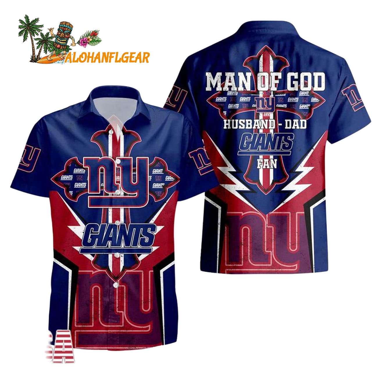 New York Giants Man Of God Gift For Fathers Day Hawaiian Shirt, New York Giants Aloha Shirt New York Giants Man Of God Gift For Fathers Day Hawaiian Shirt, New York Giants Aloha Shirt