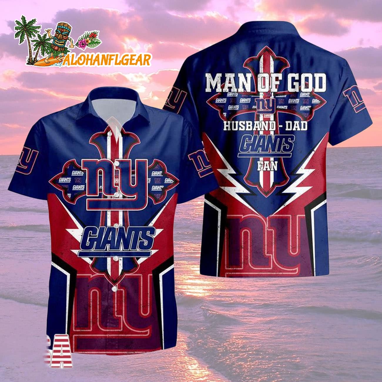 New York Giants Man Of God Gift For Fathers Day Hawaiian Shirt, New York Giants Aloha Shirt New York Giants Man Of God Gift For Fathers Day Hawaiian Shirt, New York Giants Aloha Shirt