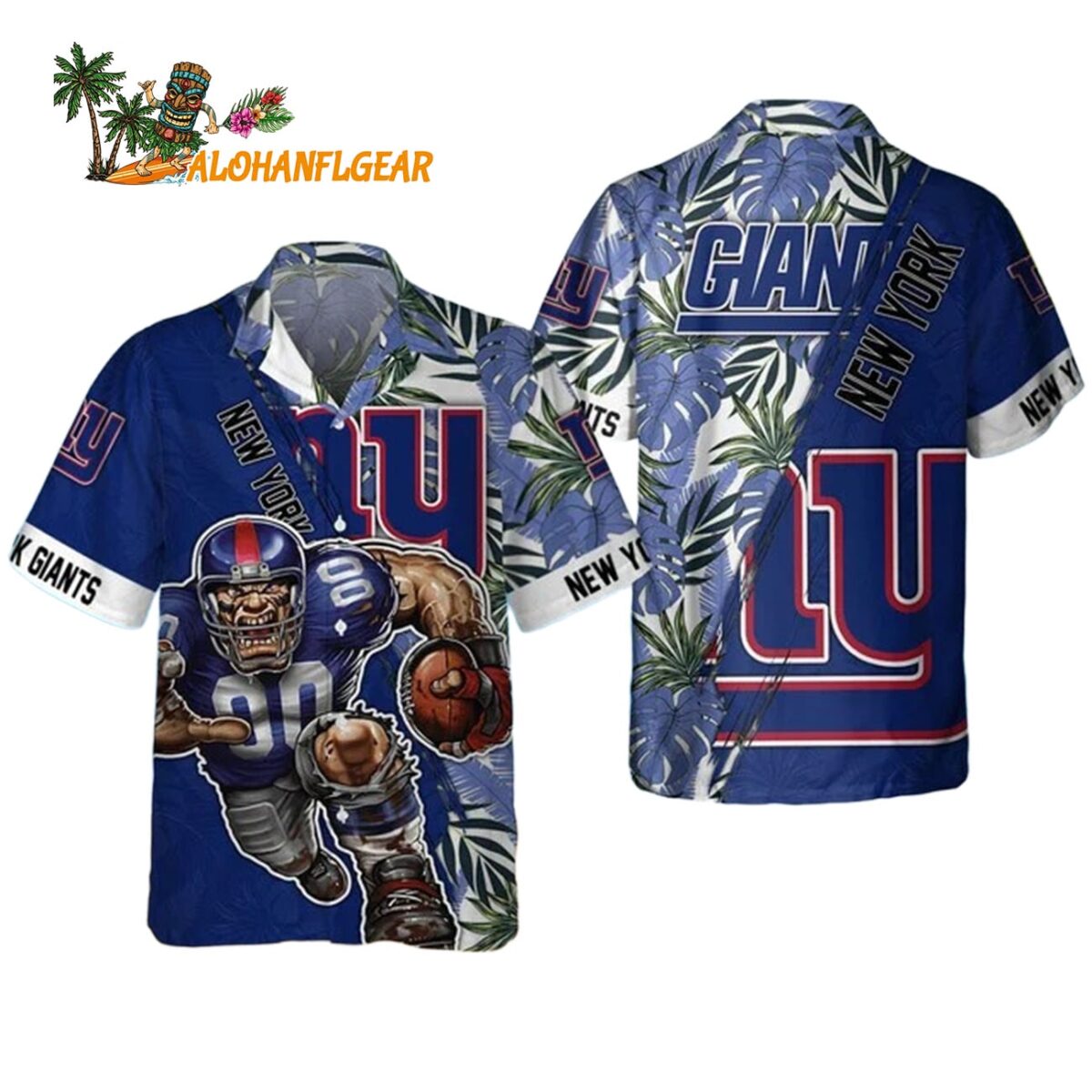 New York Giants Mascot Summer Hawaiian Shirt New York Giants Aloha Shirt 1