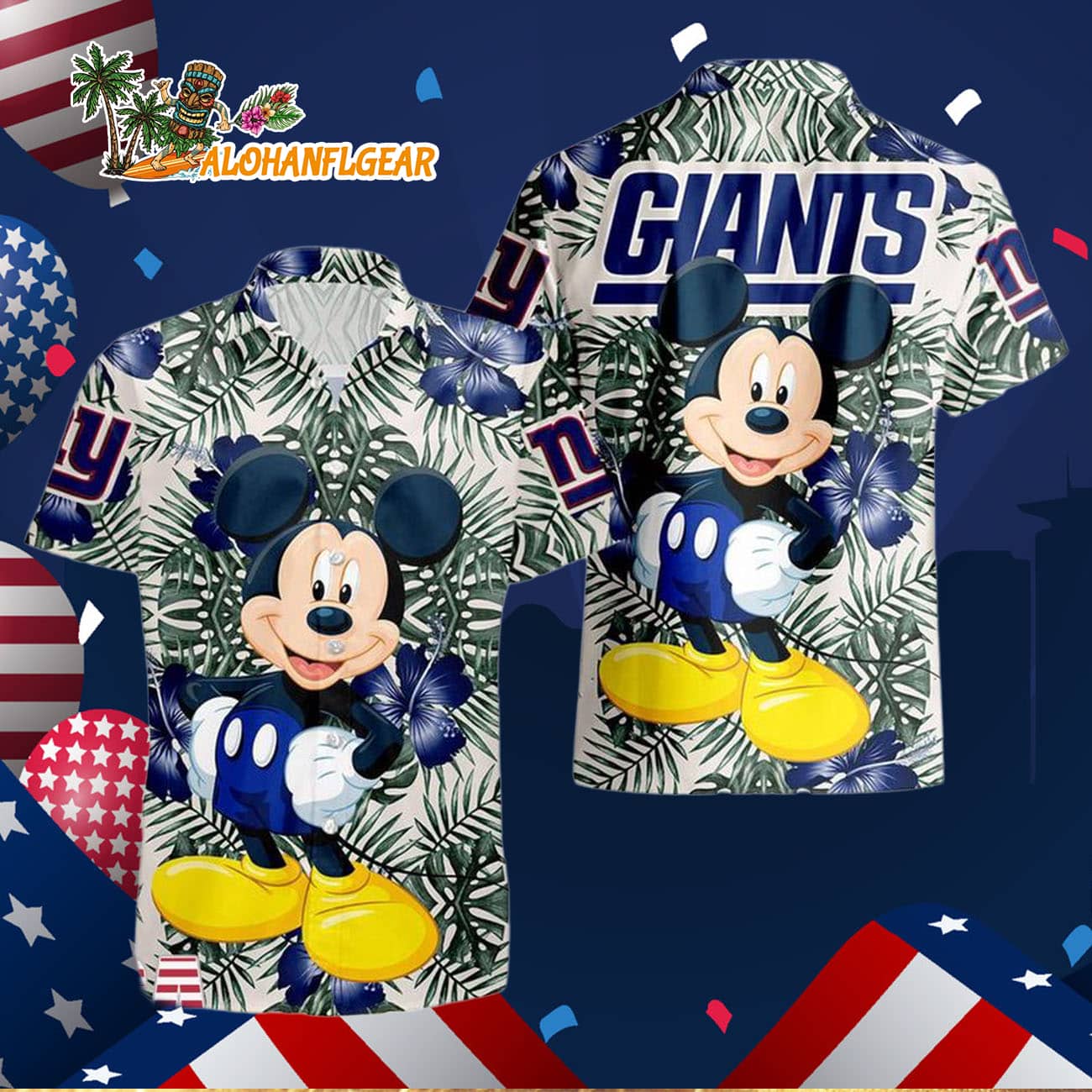 New York Giants Mickey Disney Limited Edition Hawaiian Shirt, New York Giants Aloha Shirt New York Giants Mickey Disney Limited Edition Hawaiian Shirt, New York Giants Aloha Shirt