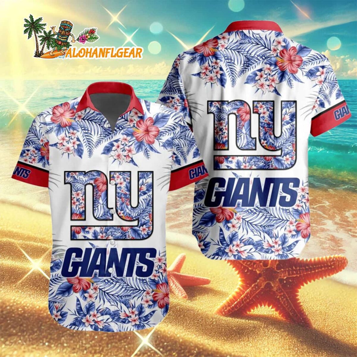 New York Giants Special Floral Tropical Team Spirit Hawaiian Shirt New York Giants Aloha Shirt 3