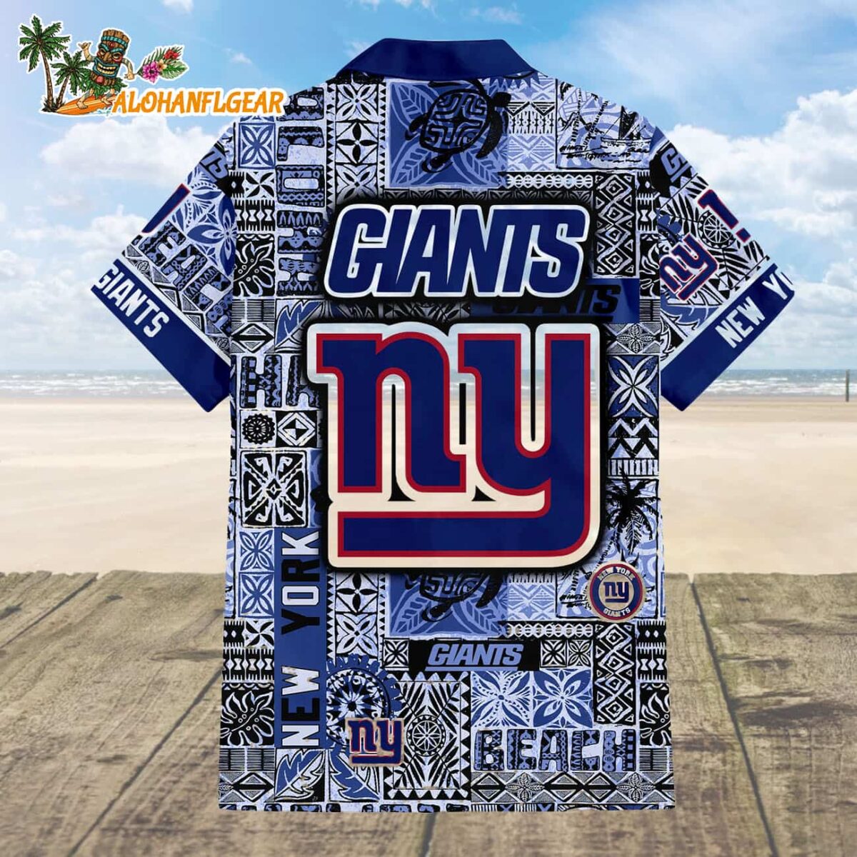 New York Giants Tapa Patterns Hawaiian Shirt, NFL Aloha Shirt 1 New York Giants Tapa Patterns Hawaiian Shirt NFL Aloha Shirt 2