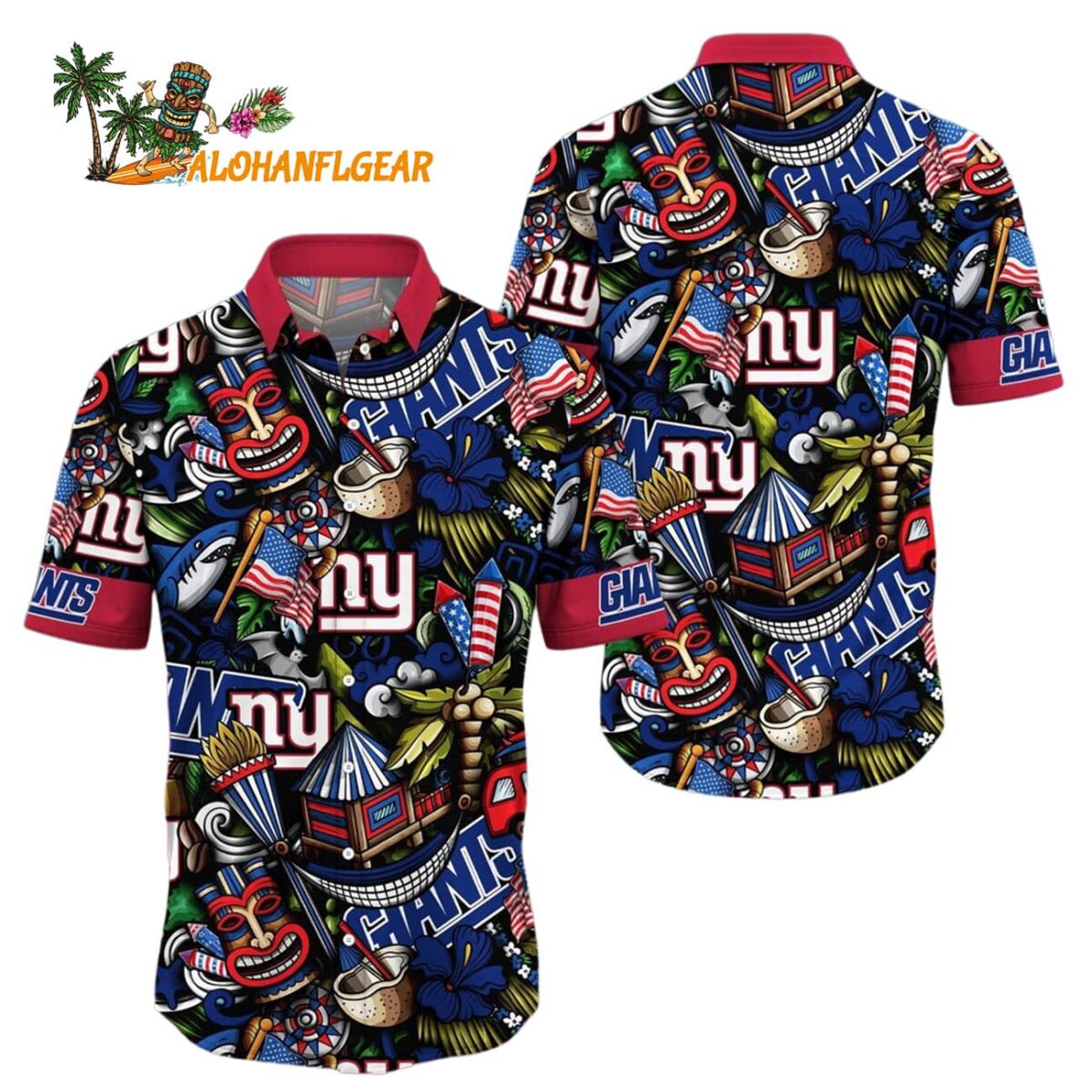 New York Giants Tiki Me Off Hawaiian Shirt New York Giants Aloha Shirt 1
