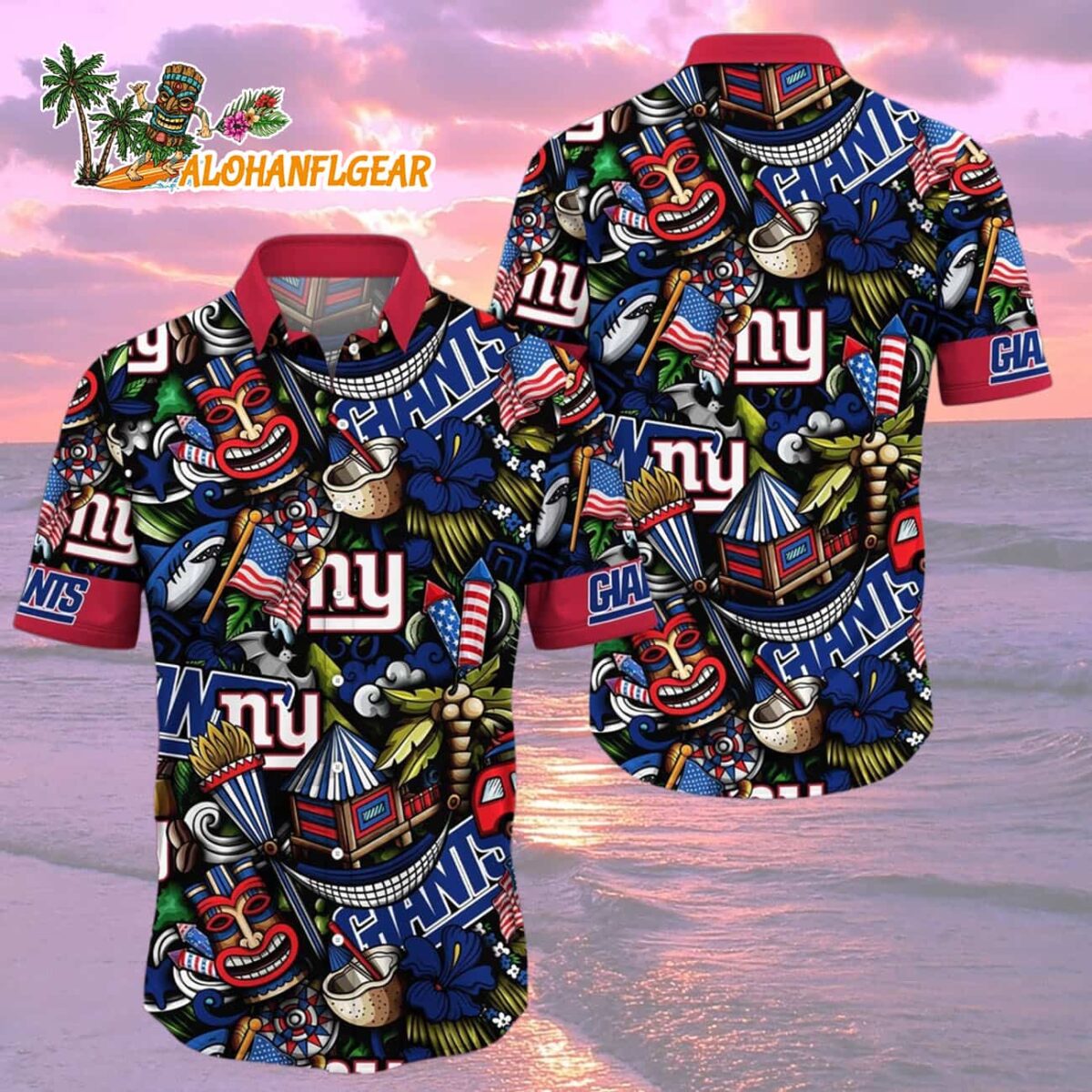 New York Giants Tiki Me Off Hawaiian Shirt New York Giants Aloha Shirt 2