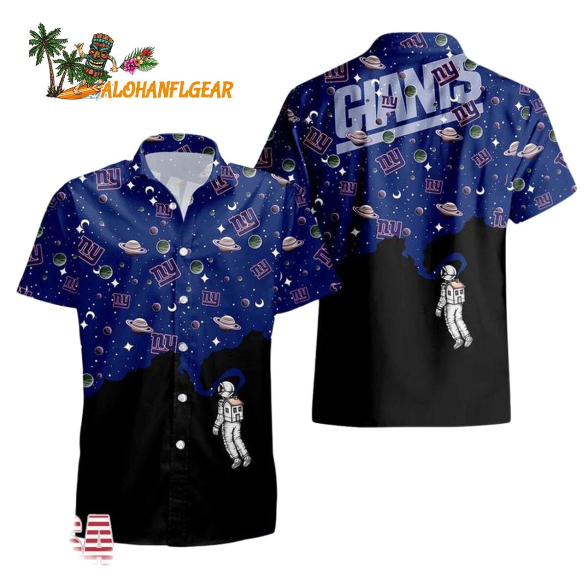 New York Giants Universal Astronaut Pattern Hawaiian Shirt New York Giants Aloha Shirt 1