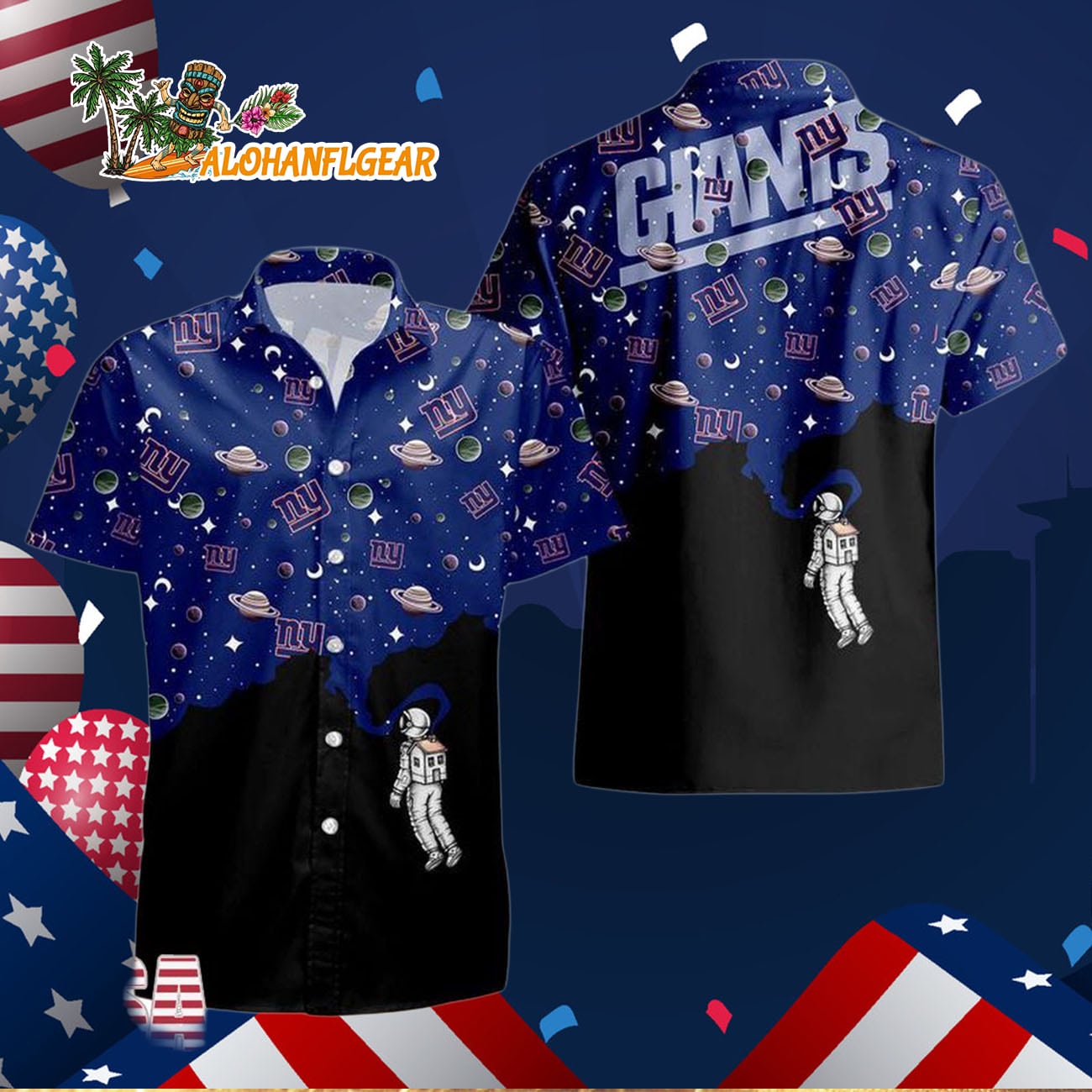New York Giants Universal Astronaut Pattern Hawaiian Shirt, New York Giants Aloha Shirt New York Giants Universal Astronaut Pattern Hawaiian Shirt, New York Giants Aloha Shirt