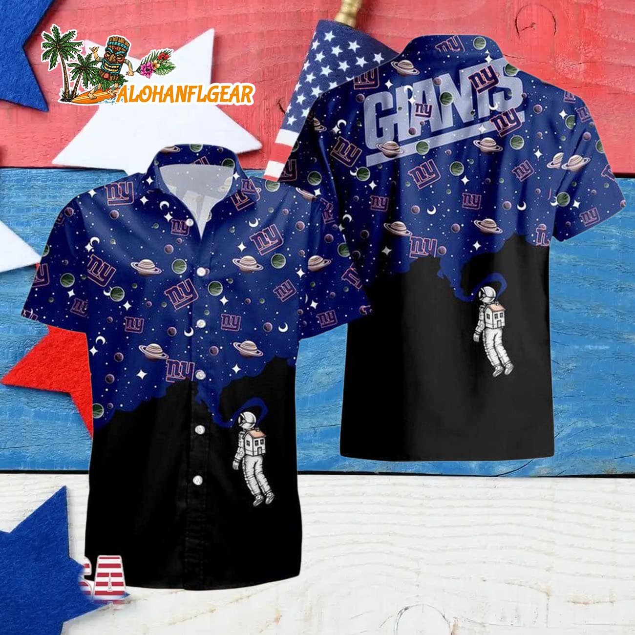 New York Giants Universal Astronaut Pattern Hawaiian Shirt, New York Giants Aloha Shirt New York Giants Universal Astronaut Pattern Hawaiian Shirt, New York Giants Aloha Shirt