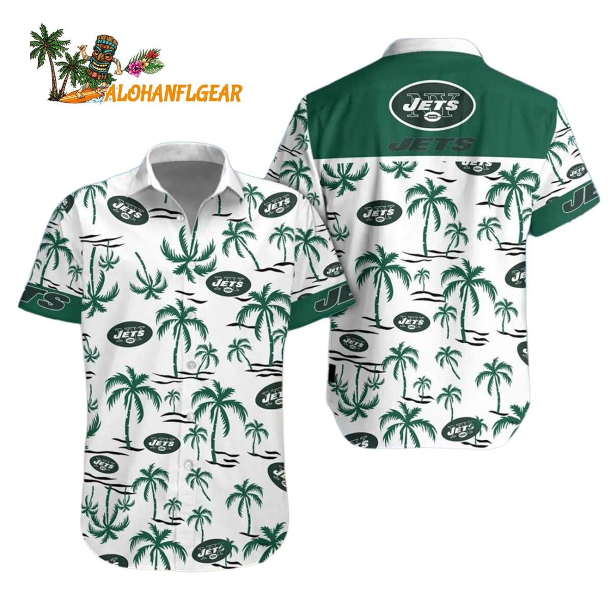 New York Jets Coconut Logo Beach Hawaiian Shirt NFL Aloha Shirt 1