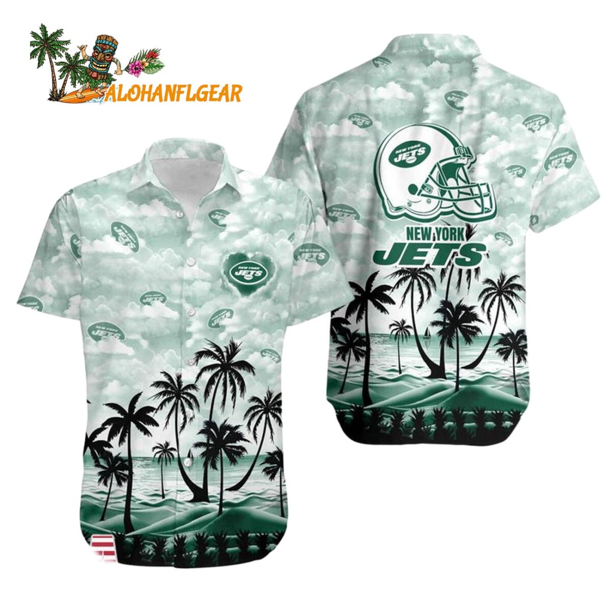 New York Jets Coconut Palms Limited Edition Hawaiian Shirt New York Jets Aloha Shirt 1
