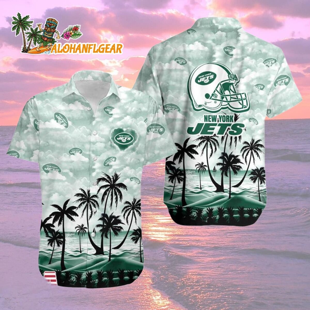 New York Jets Coconut Palms Limited Edition Hawaiian Shirt, New York Jets Aloha Shirt 1 New York Jets Coconut Palms Limited Edition Hawaiian Shirt New York Jets Aloha Shirt 2