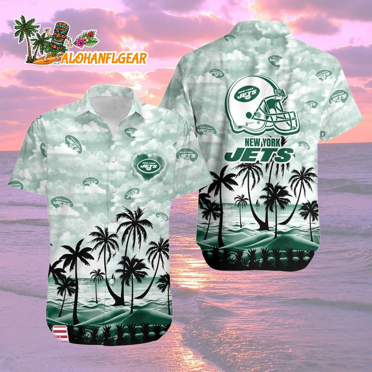 New York Jets Coconut Palms Limited Edition Hawaiian Shirt, New York Jets Aloha Shirt New York Jets Coconut Palms Limited Edition Hawaiian Shirt, New York Jets Aloha Shirt