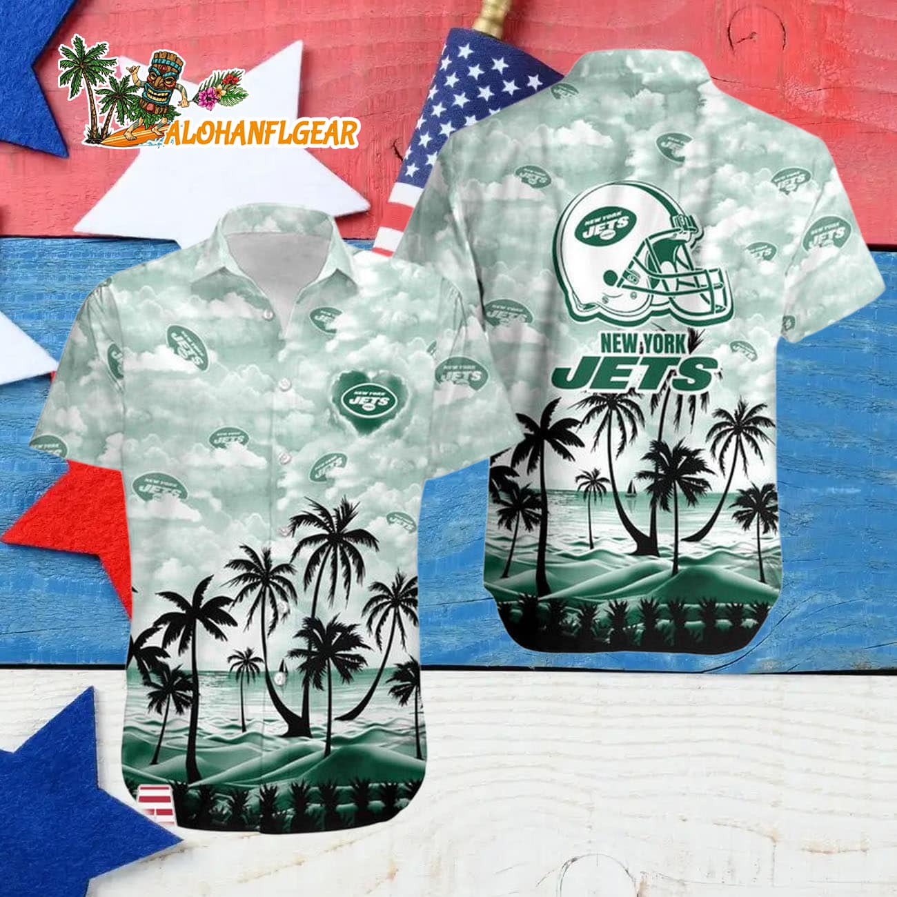 New York Jets Coconut Palms Limited Edition Hawaiian Shirt, New York Jets Aloha Shirt New York Jets Coconut Palms Limited Edition Hawaiian Shirt, New York Jets Aloha Shirt