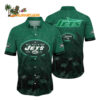 New York Jets Flamingo And Flower Funny Hawaiian Shirt New York Jets Aloha Shirt 1