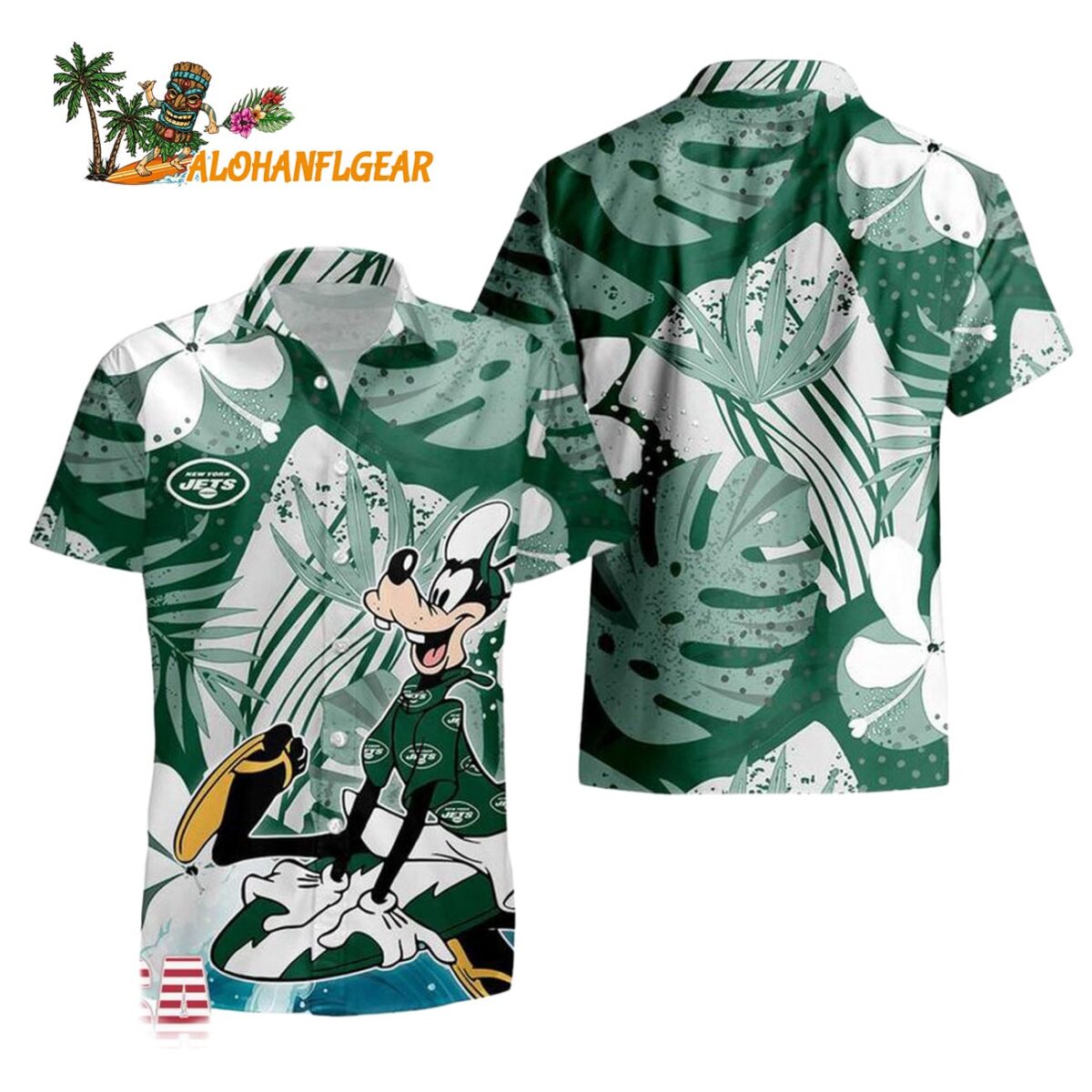 New York Jets Goofy Disney Limited Edition Hawaiian Shirt New York Jets Aloha Shirt 1